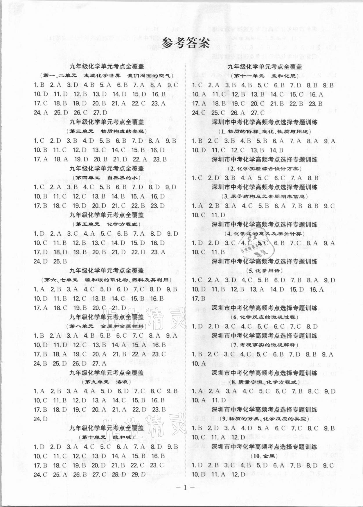2021年一本到位化学深圳专版 第1页