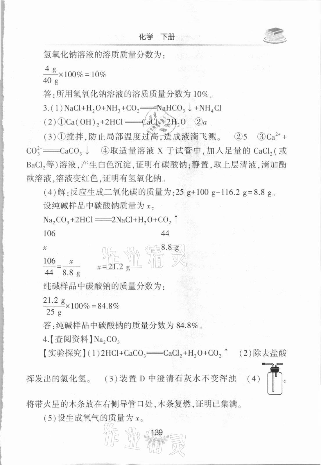 2021年河南省初中學(xué)業(yè)水平考試解析與檢測化學(xué)下冊 參考答案第4頁