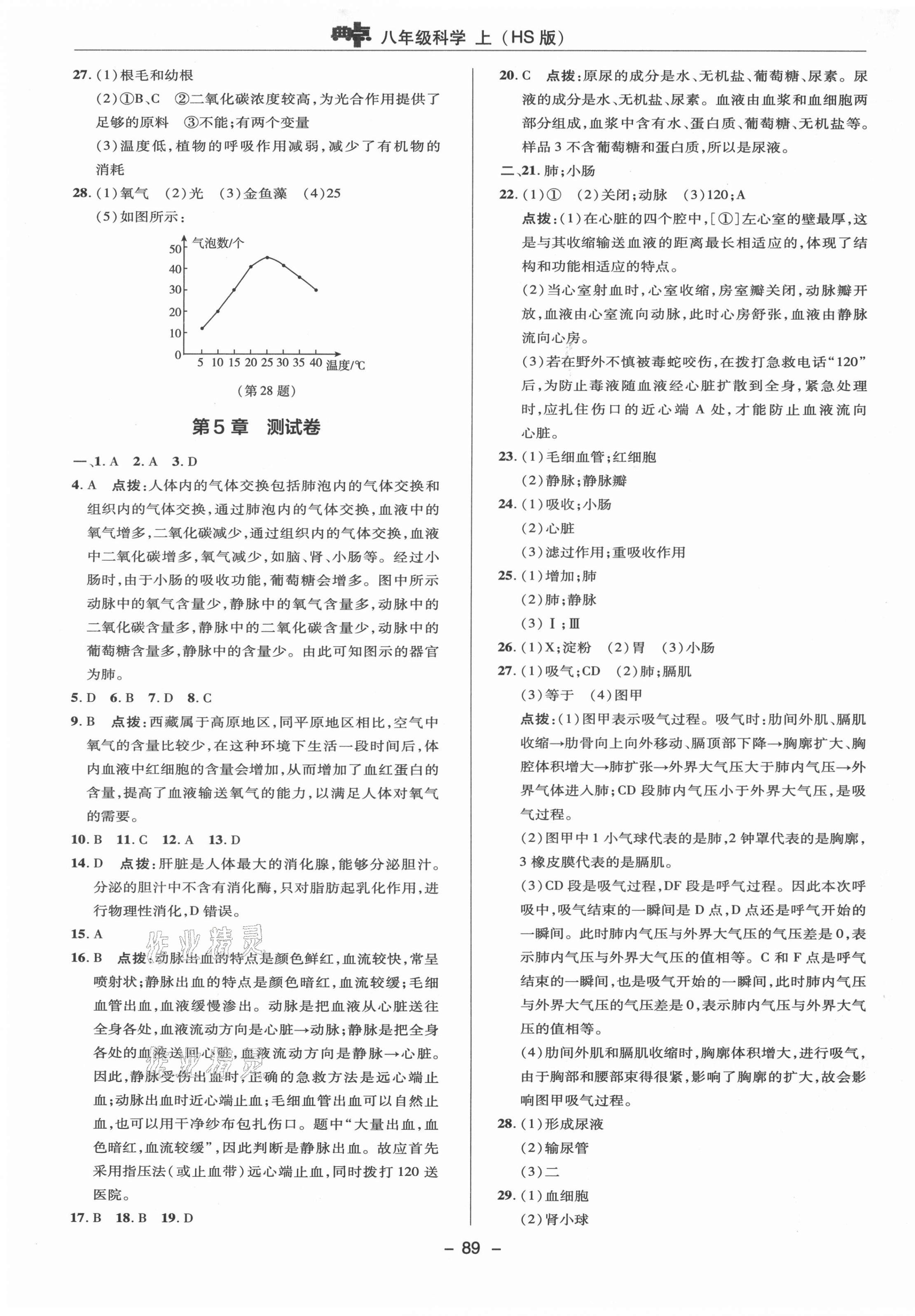 2021年综合应用创新题典中点八年级科学上册华师大版 参考答案第5页