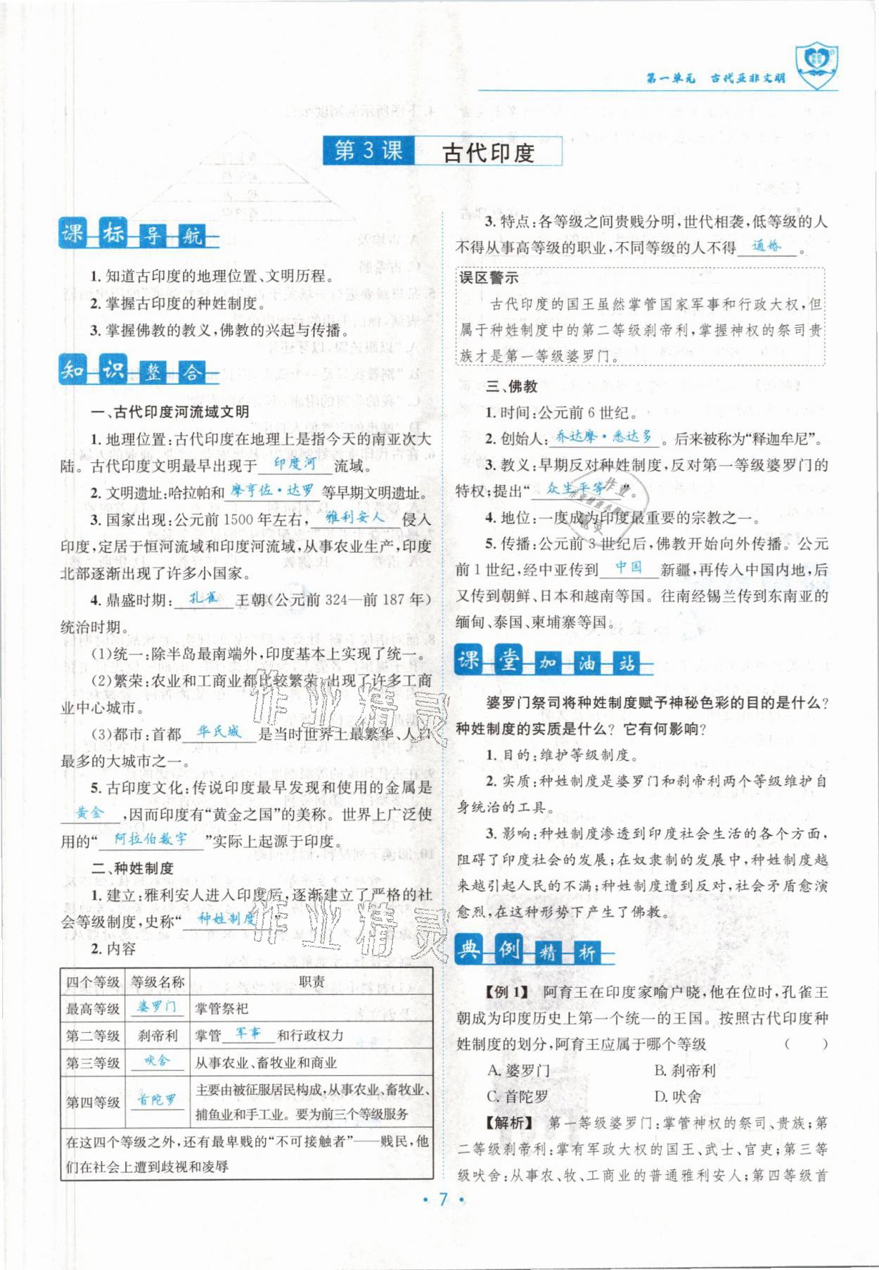 2022版指南針導(dǎo)學(xué)探究九年級歷史全一冊人教版 參考答案第13頁