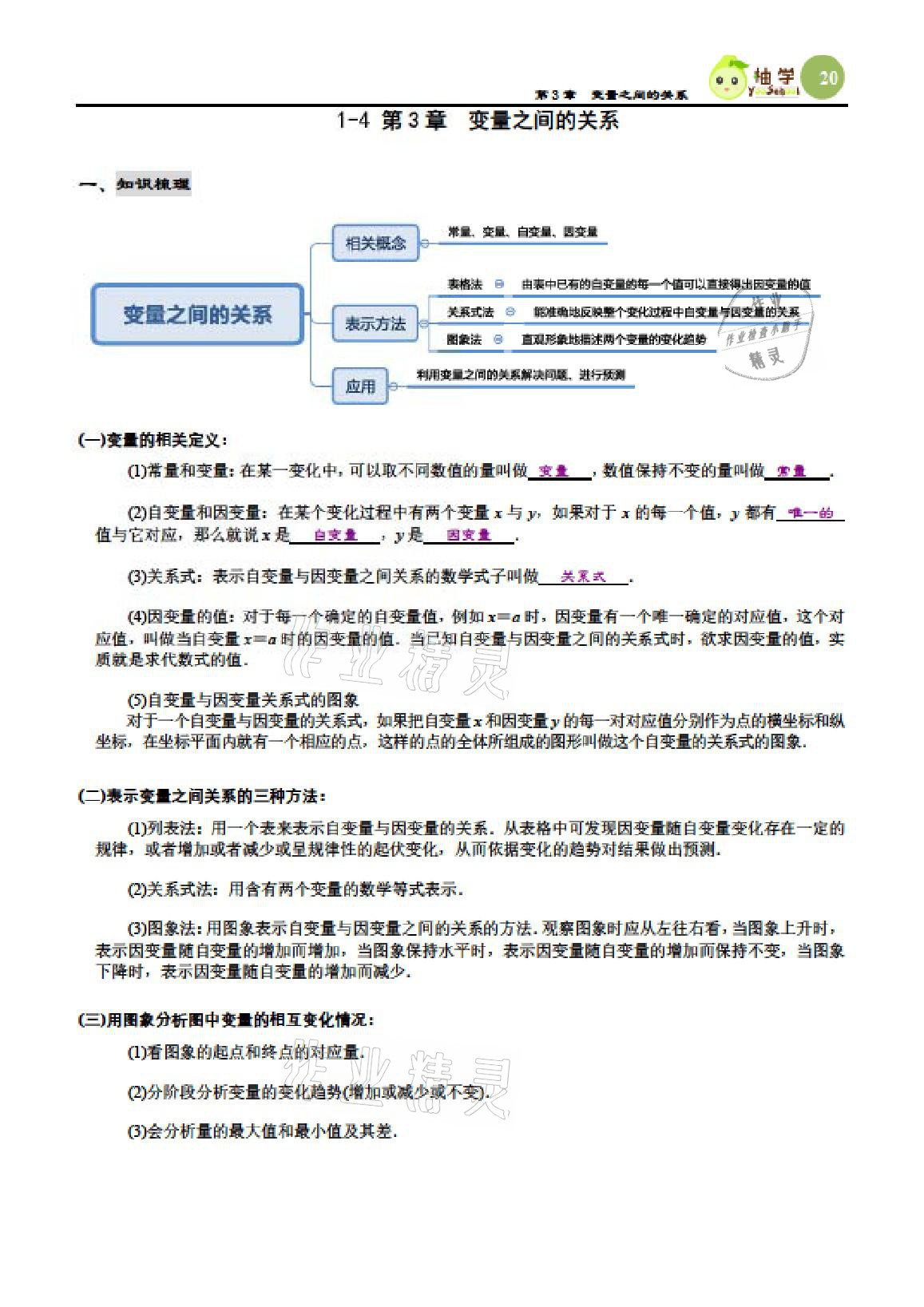 2021年智能作业与测评期末复习与假期作业七年级数学下册北师大版 参考答案第19页