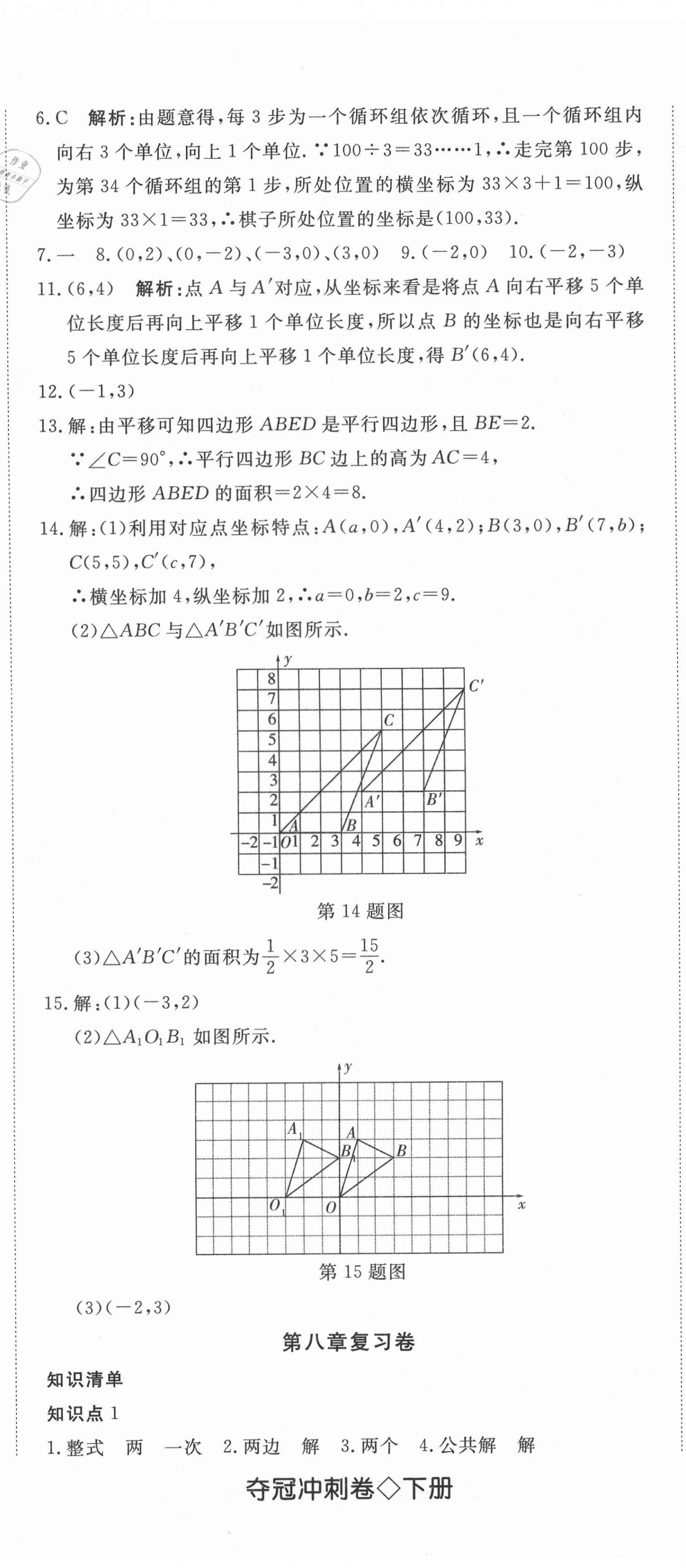 2021年夺冠冲刺卷七年级数学人教版 参考答案第5页