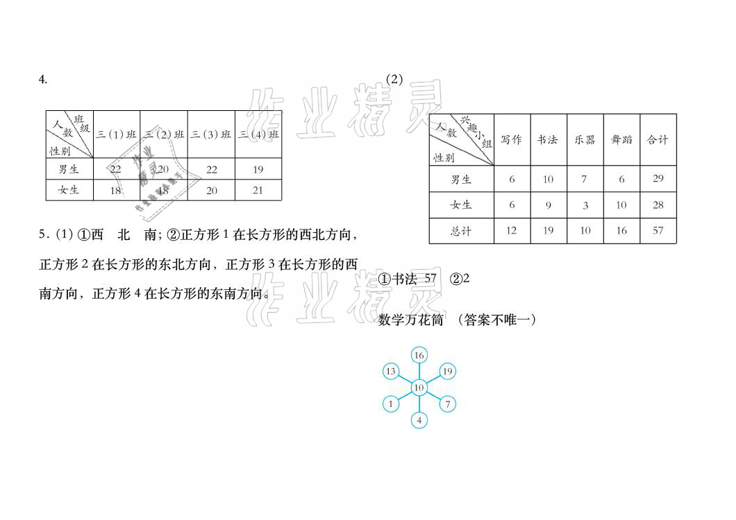 2021年暑假作业三年级数学人教版安徽少年儿童出版社 参考答案第3页