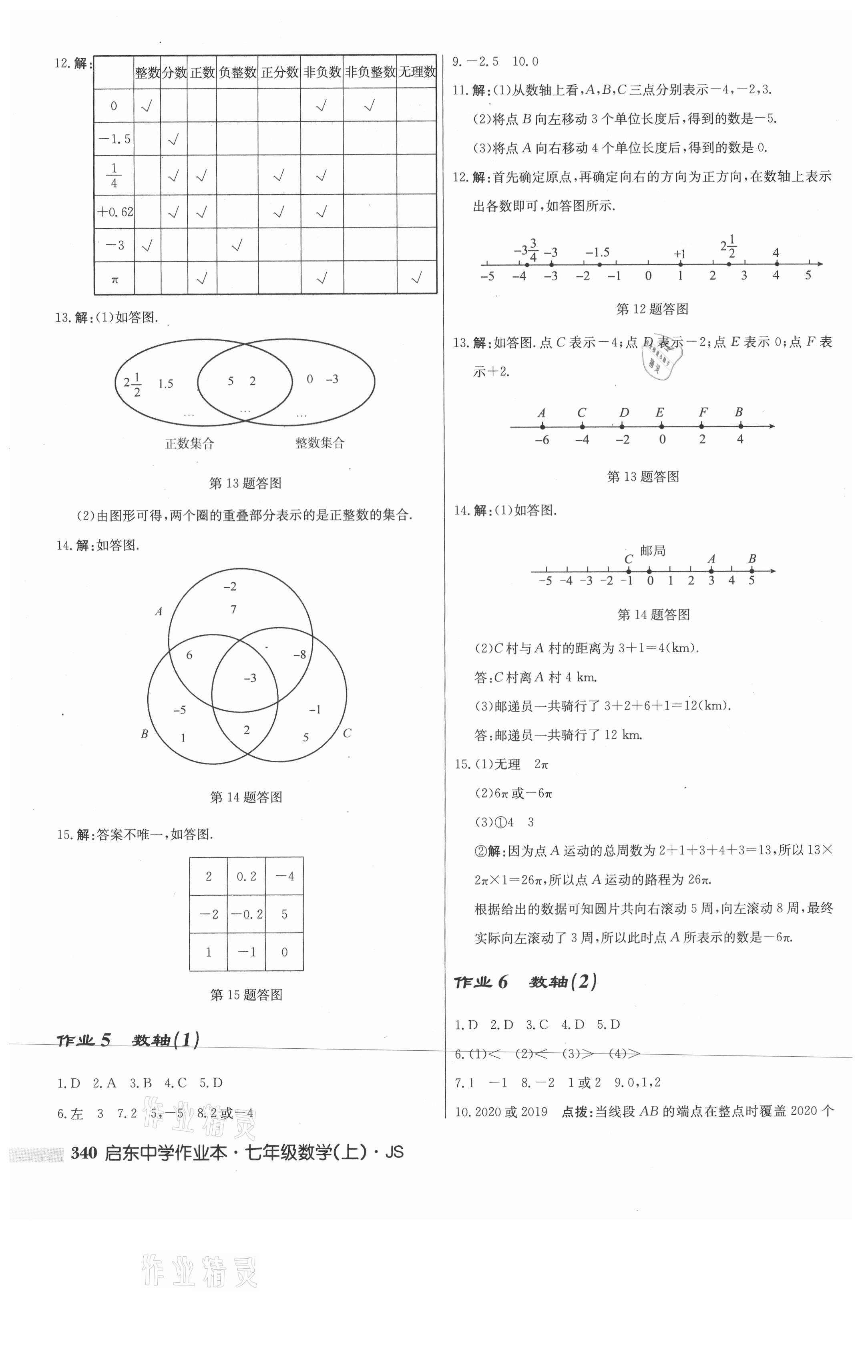 2021年启东中学作业本七年级数学上册江苏版 第2页