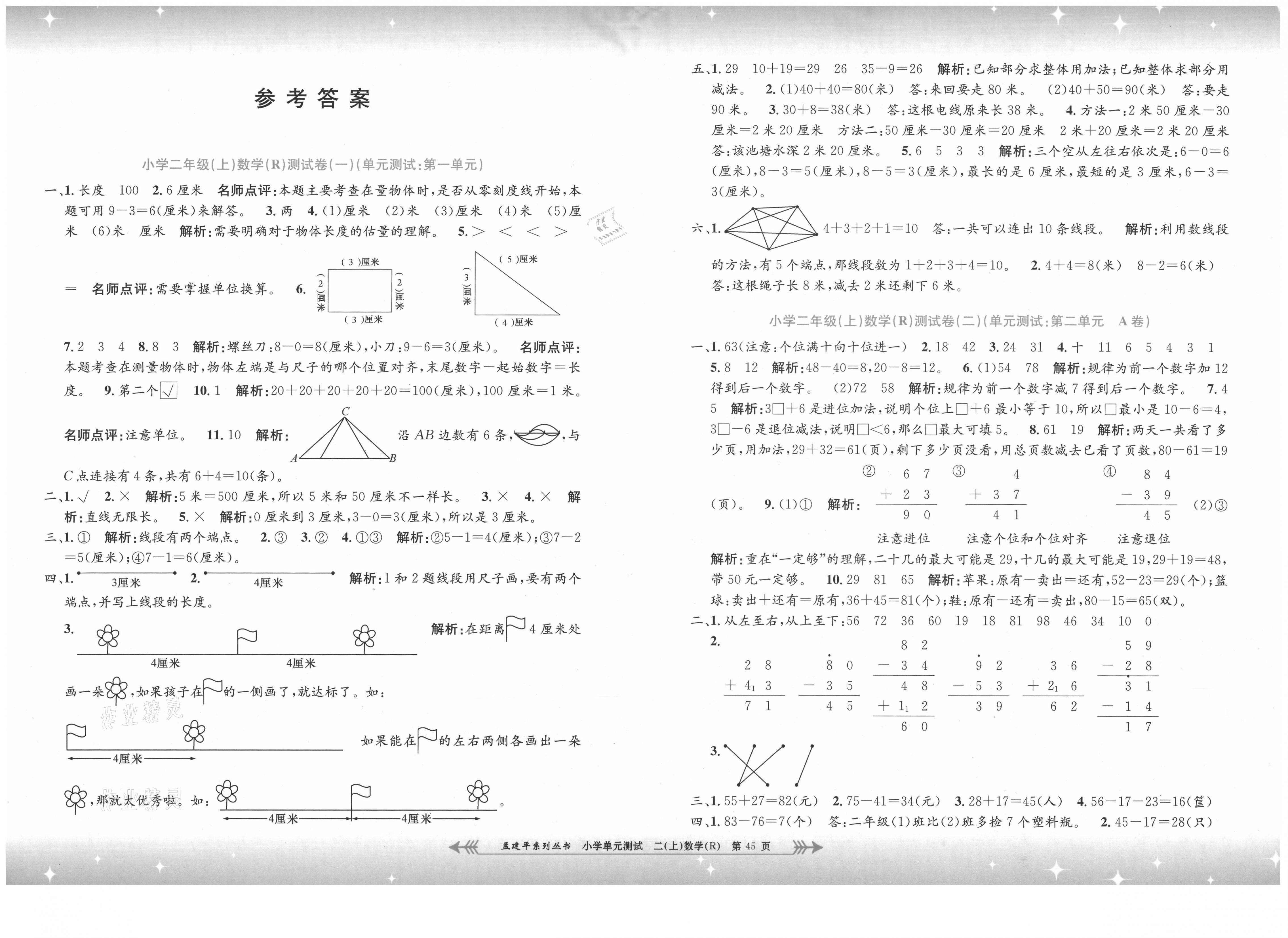 2021年孟建平小学单元测试数学二年级上册人教版 第1页
