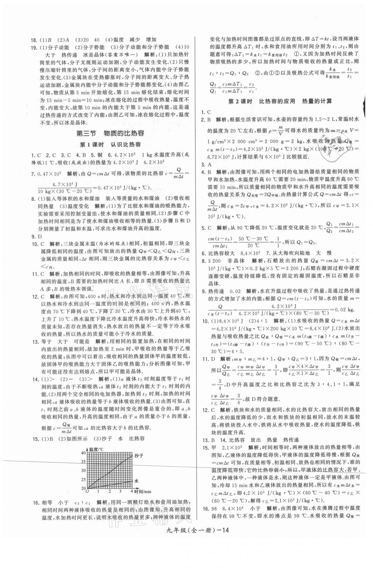 2021年領(lǐng)先一步三維提優(yōu)九年級物理全一冊蘇科版 參考答案第14頁