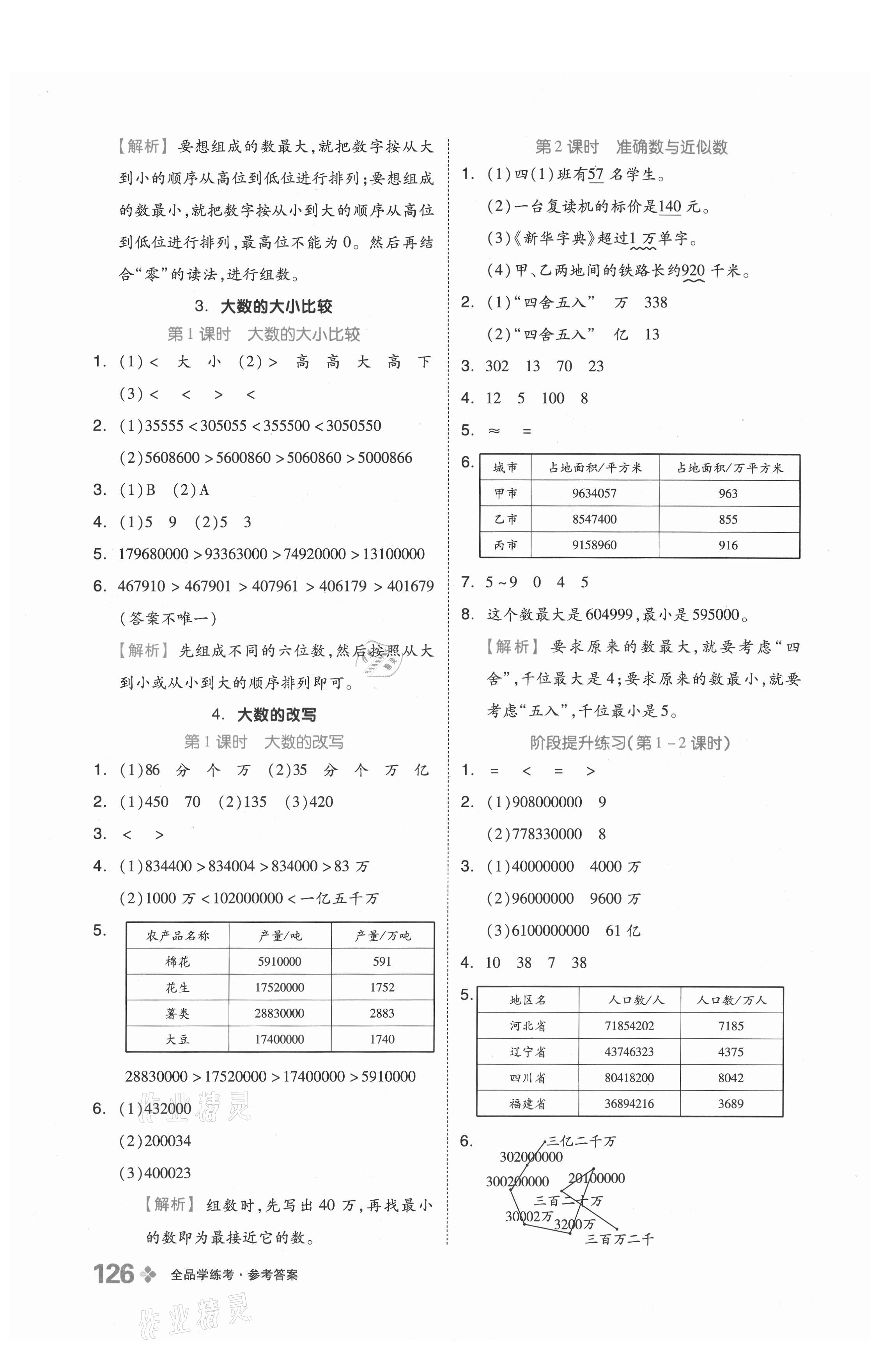 2021年全品学练考四年级数学上册北京课改版 参考答案第2页