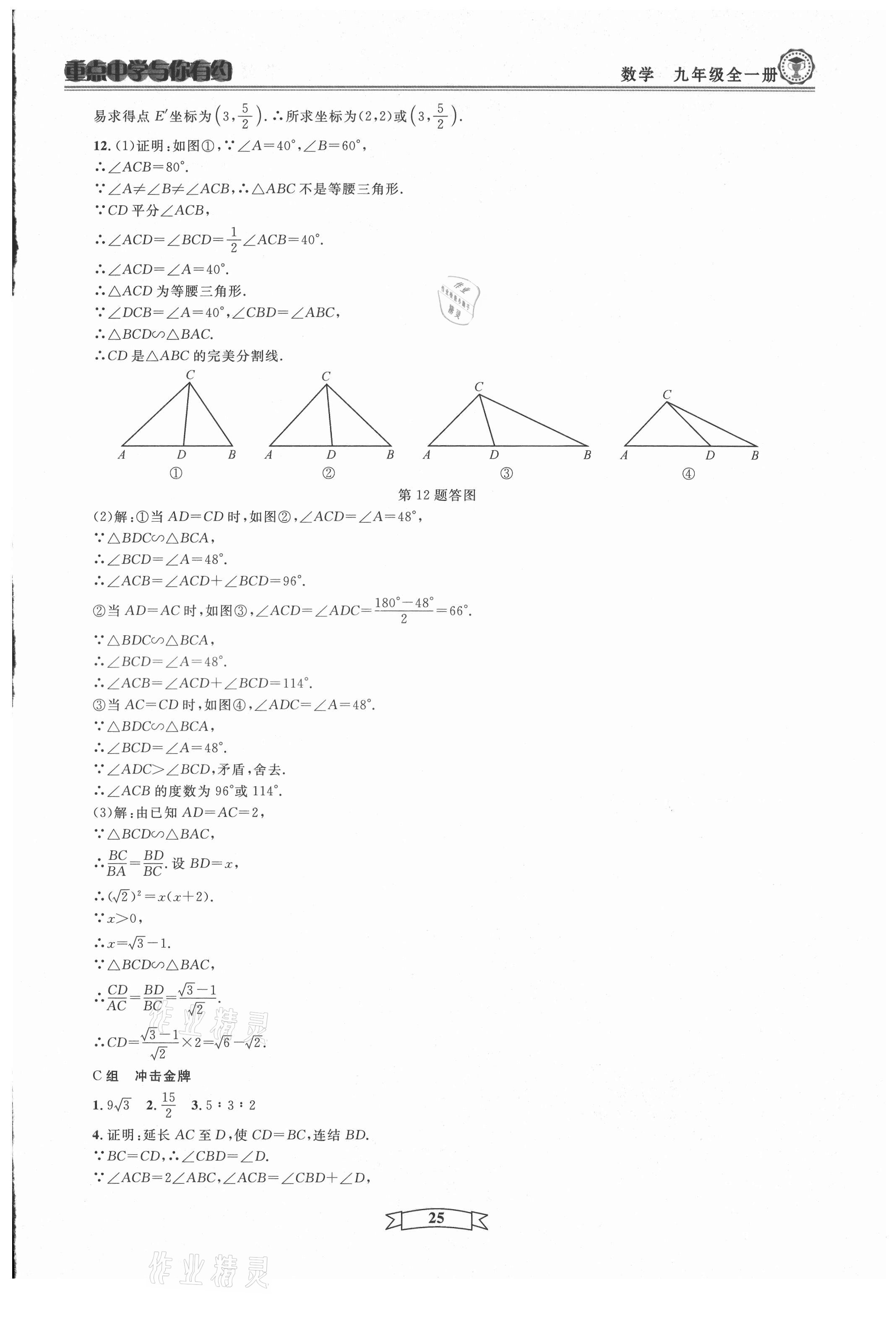 2021年重點中學(xué)與你有約九年級數(shù)學(xué)全一冊浙教版 第25頁