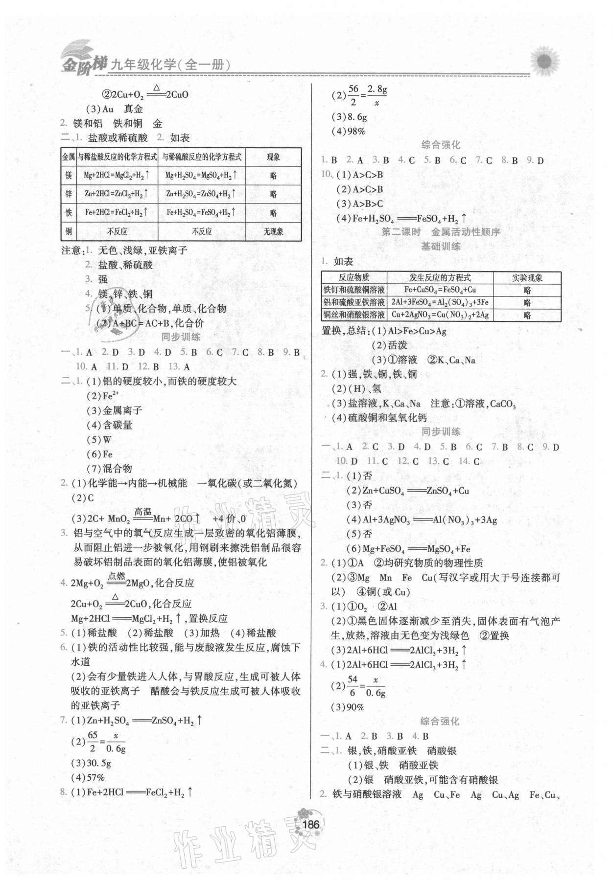 2021年金阶梯课课练单元测九年级化学全一册人教版 第2页