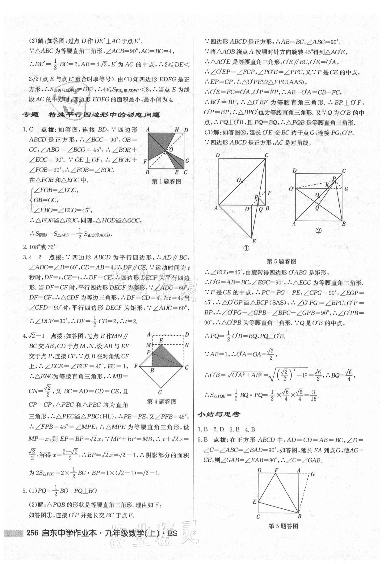 2021年启东中学作业本九年级数学上册北师大版 第14页