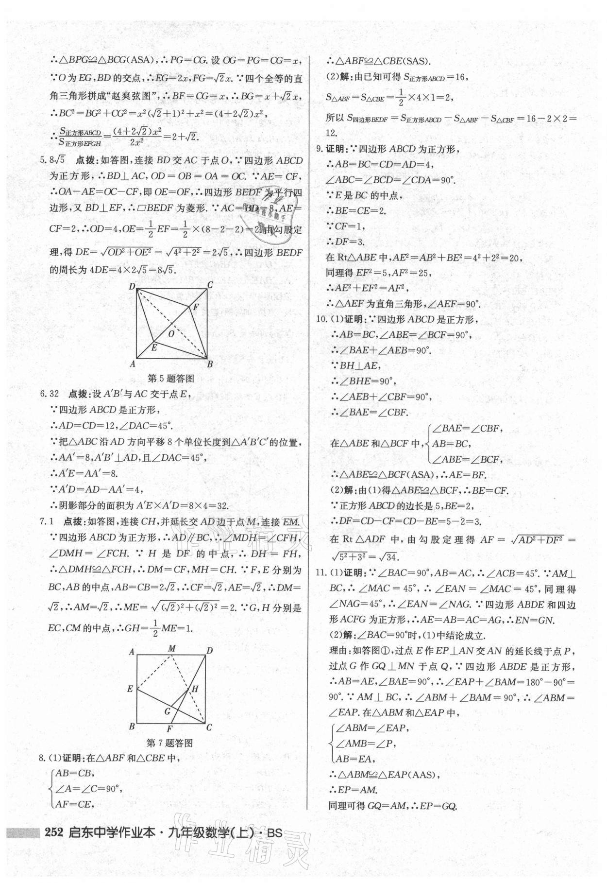 2021年启东中学作业本九年级数学上册北师大版 第10页
