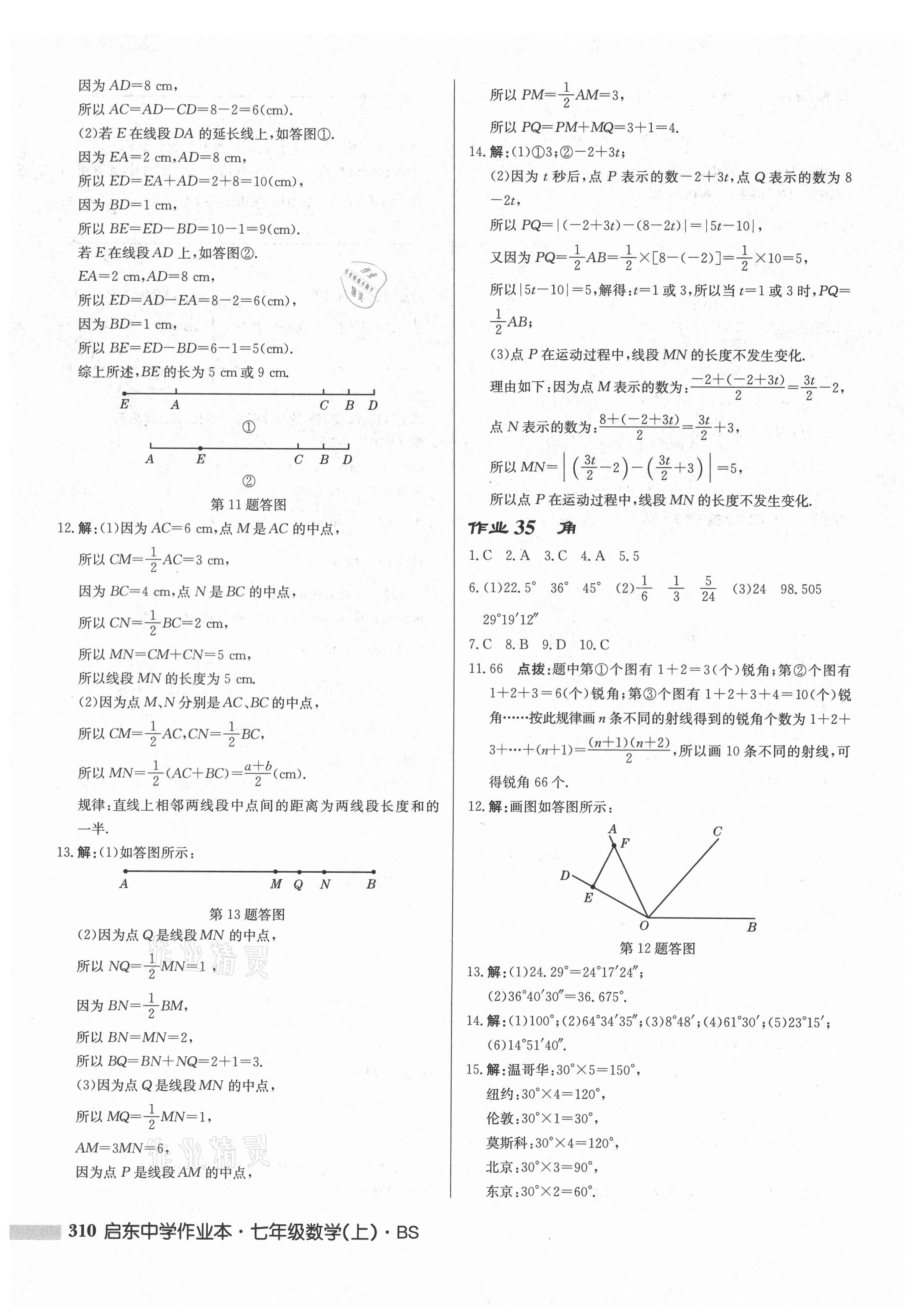 2021年啟東中學(xué)作業(yè)本七年級(jí)數(shù)學(xué)上冊北師大版 第16頁