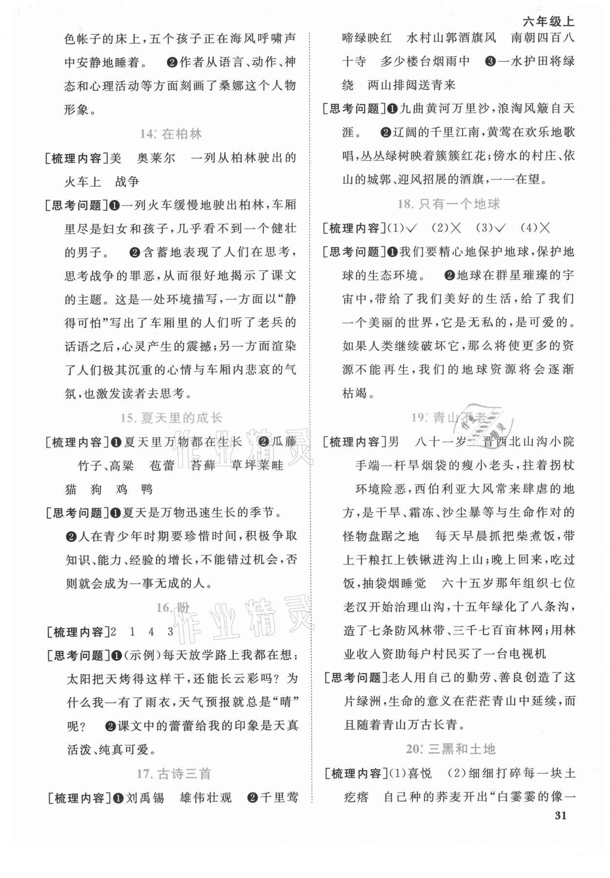 2021年陽光同學課時優(yōu)化作業(yè)六年級語文上冊人教版福建專版 第3頁