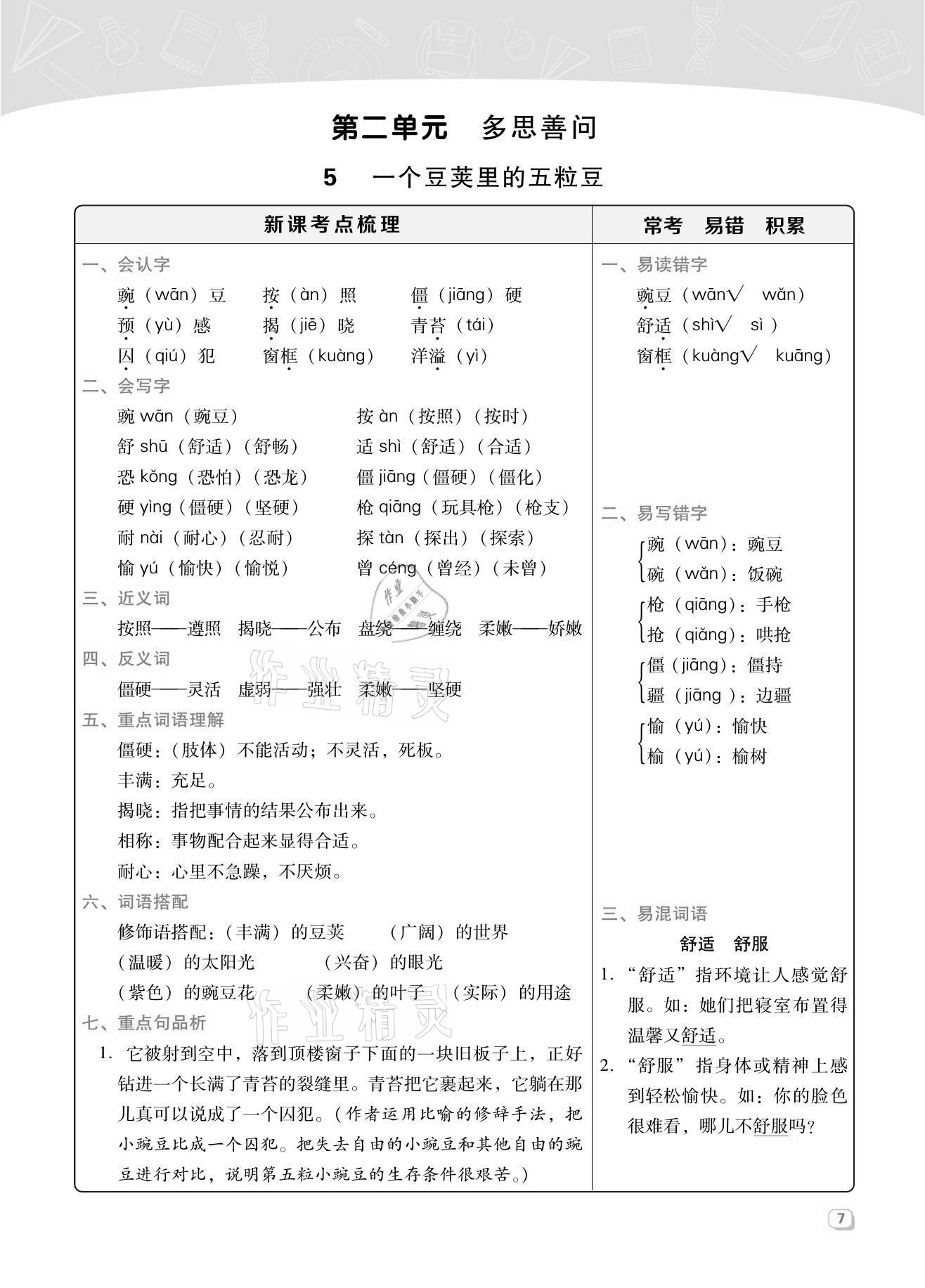 2021年綜合應(yīng)用創(chuàng)新題典中點(diǎn)四年級(jí)語(yǔ)文上冊(cè)人教版福建專版 參考答案第15頁(yè)