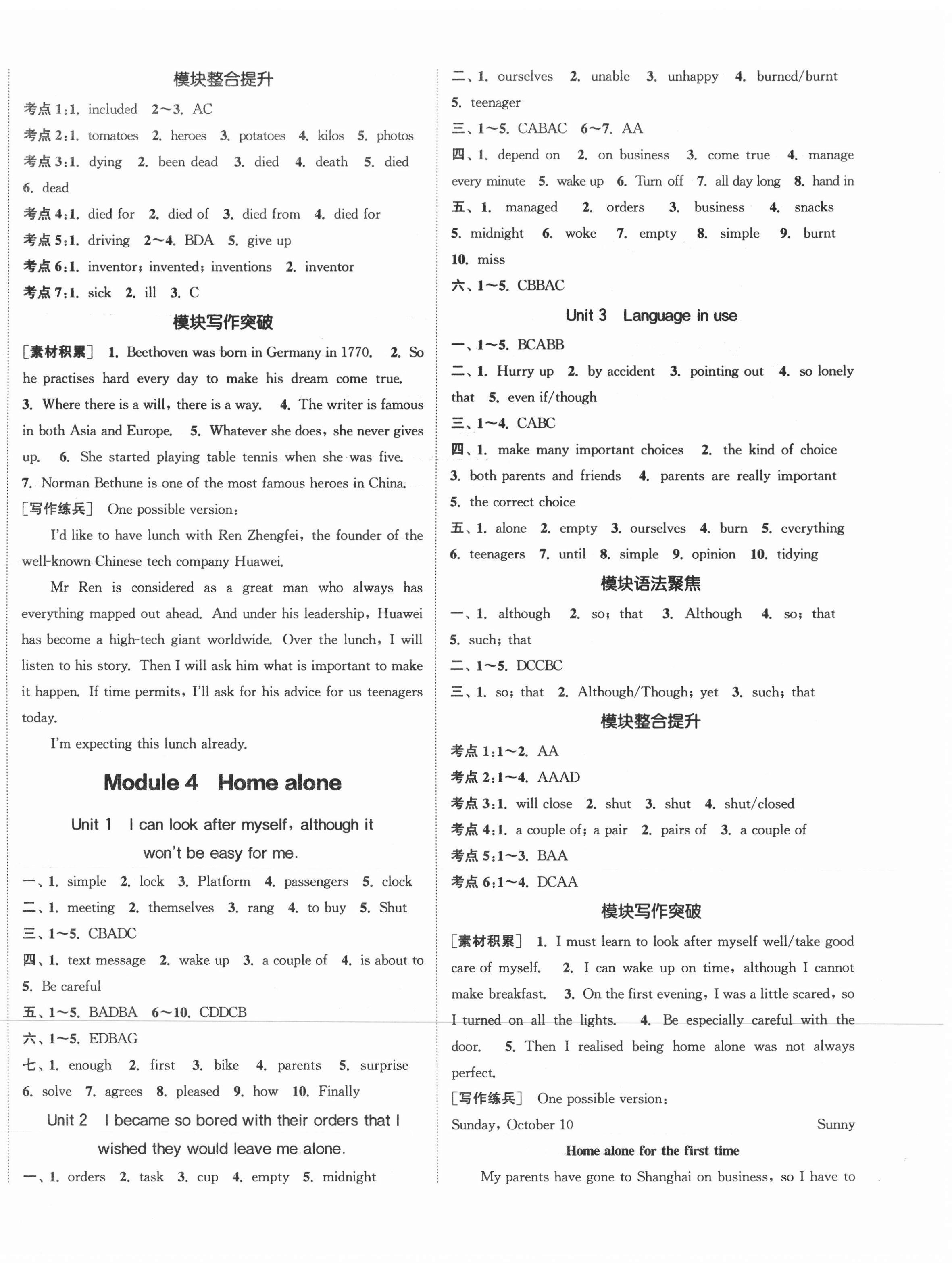 2021年通城学典课时作业本九年级英语上册外研版天津专版 第3页