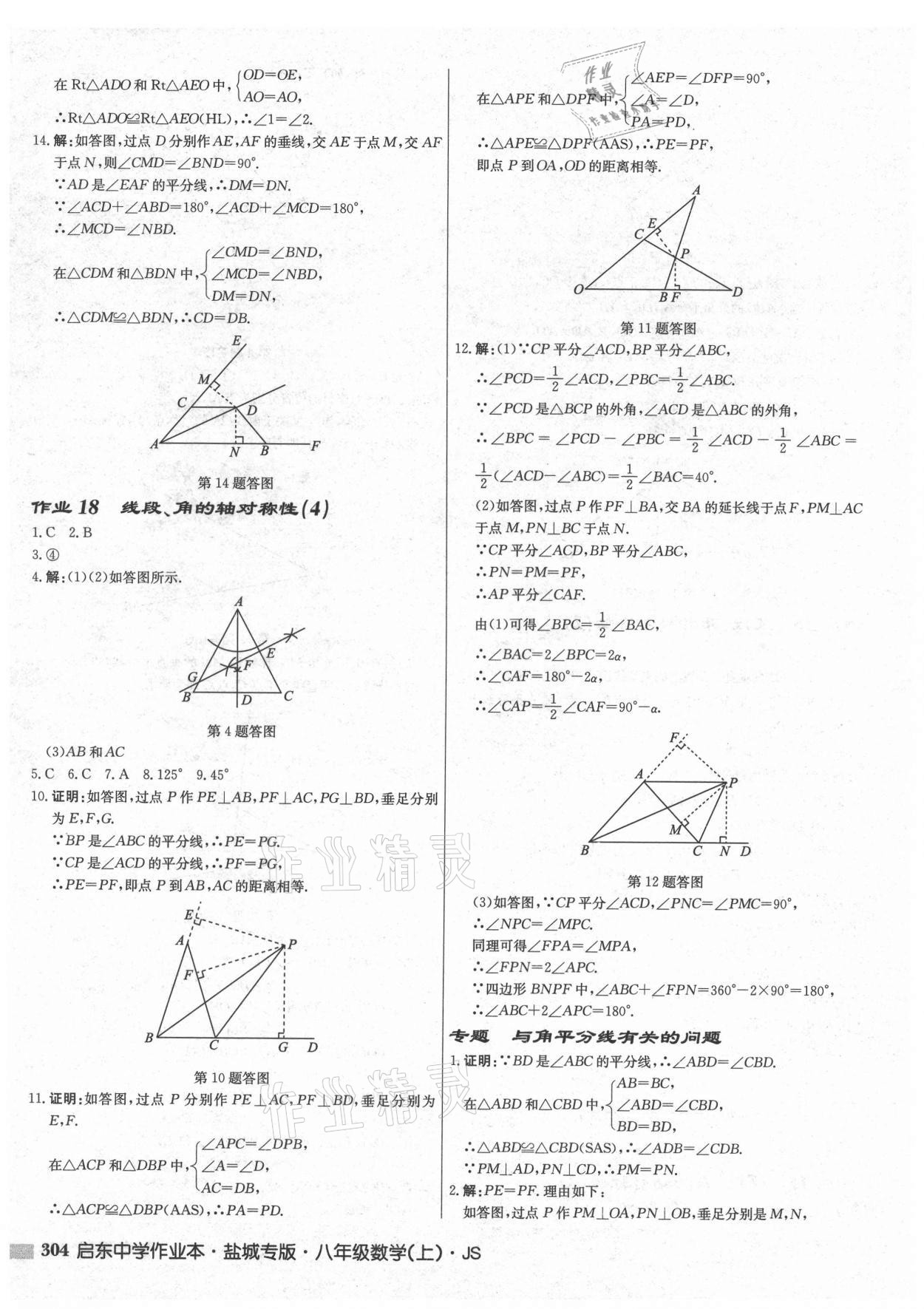 2021年啟東中學(xué)作業(yè)本八年級(jí)數(shù)學(xué)上冊(cè)蘇科版鹽城專版 第10頁