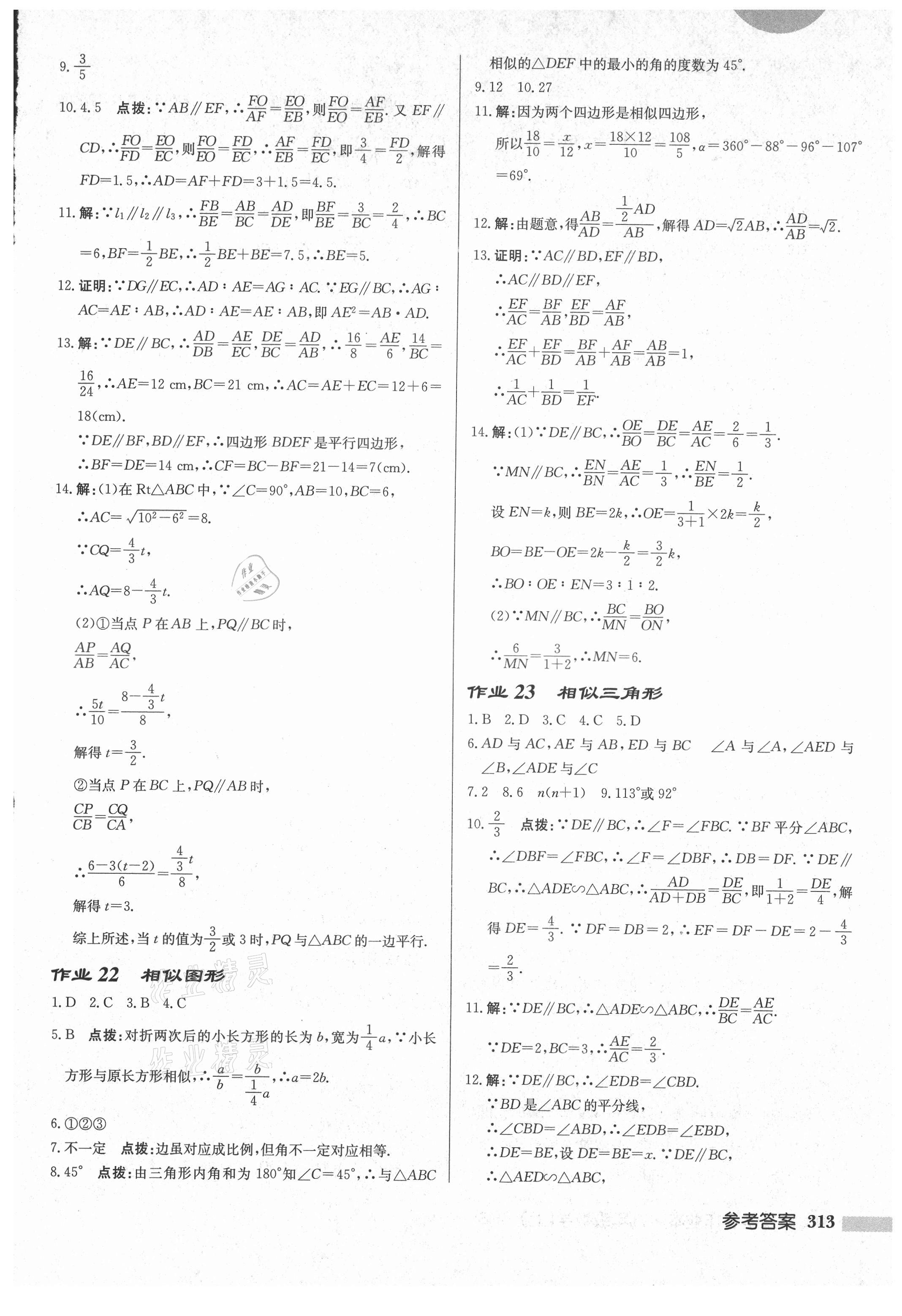 2021年启东中学作业本九年级数学上册华师大版吉林专版 第15页