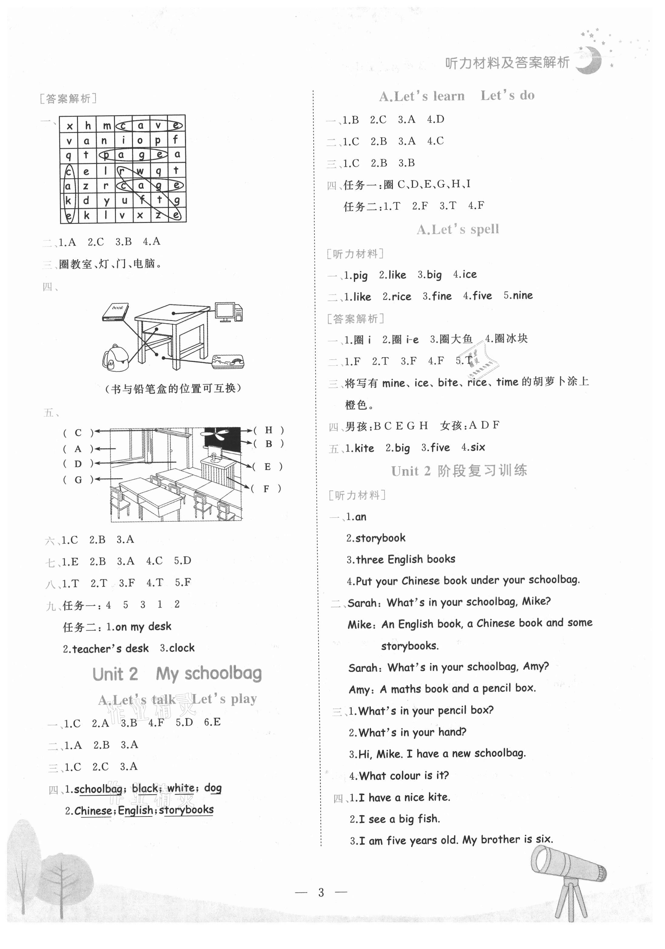 2021年黃岡小狀元作業(yè)本四年級(jí)英語(yǔ)上冊(cè)人教版 第3頁(yè)