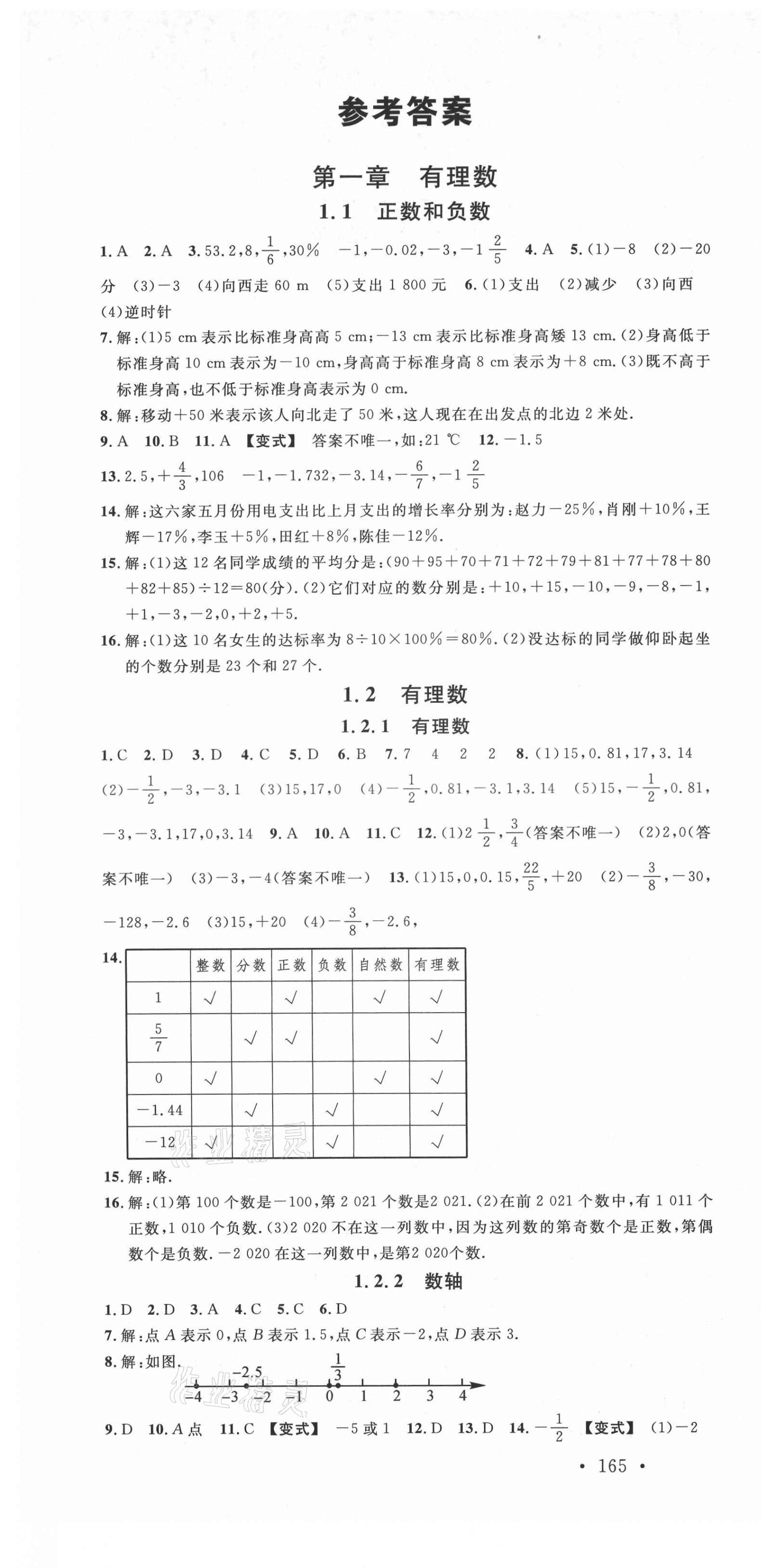 2021年名校课堂七年级数学上册人教版云南专版 第1页
