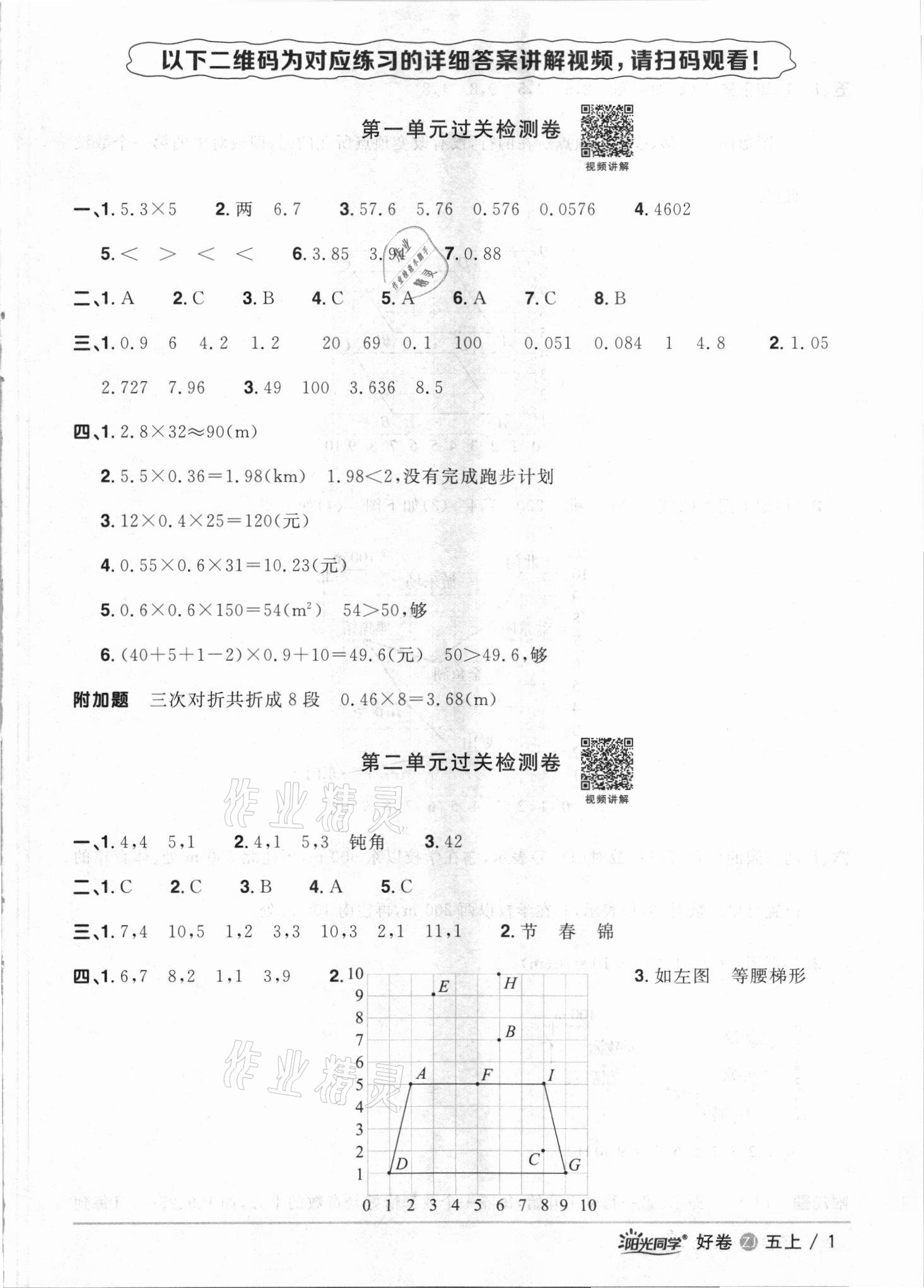 2021年阳光同学全优达标好卷五年级数学上册人教版浙江专版 第1页