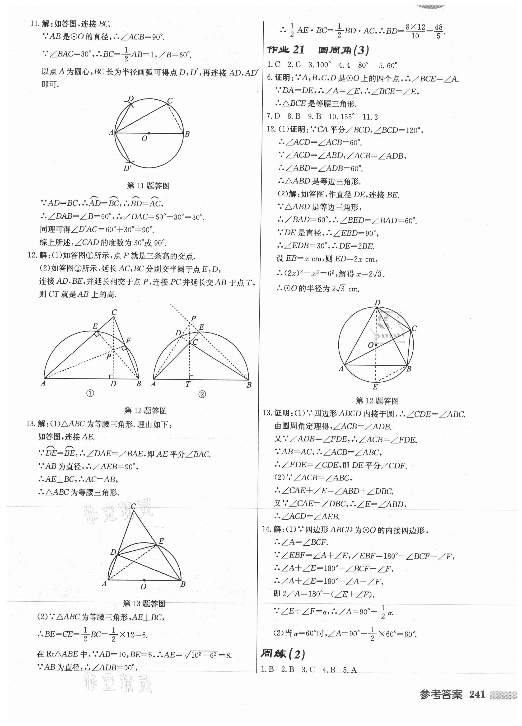 2021年启东中学作业本九年级数学上册苏科版徐州专版 第13页