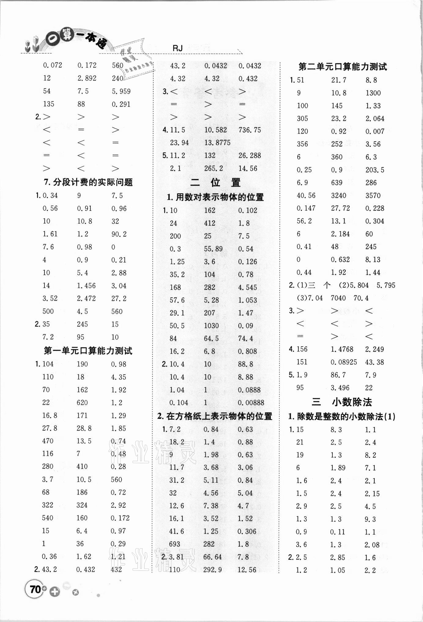 2021年口算一本通五年級(jí)數(shù)學(xué)上冊(cè)人教版 第2頁