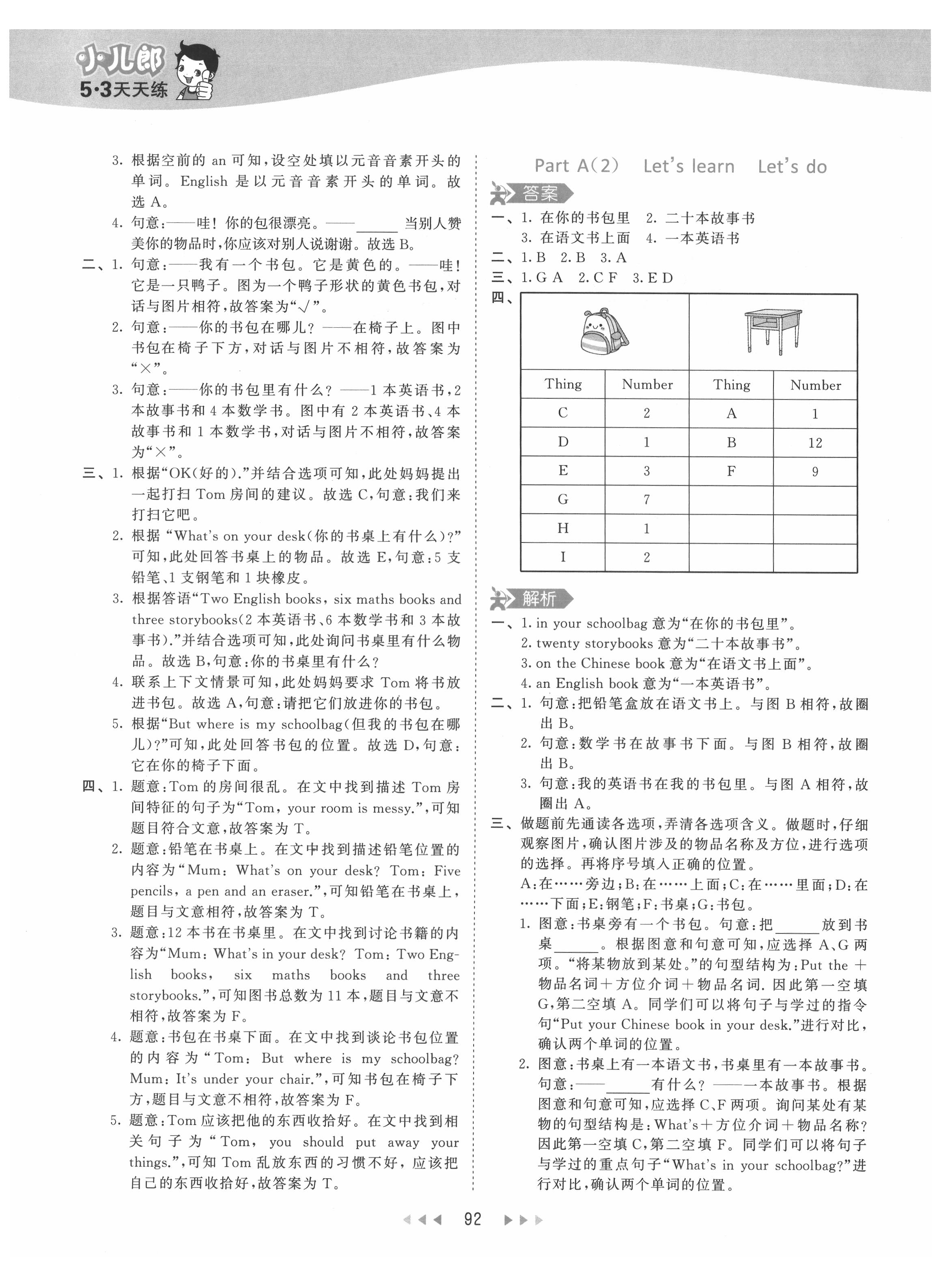 2021年53天天练四年级英语上册人教版 第8页