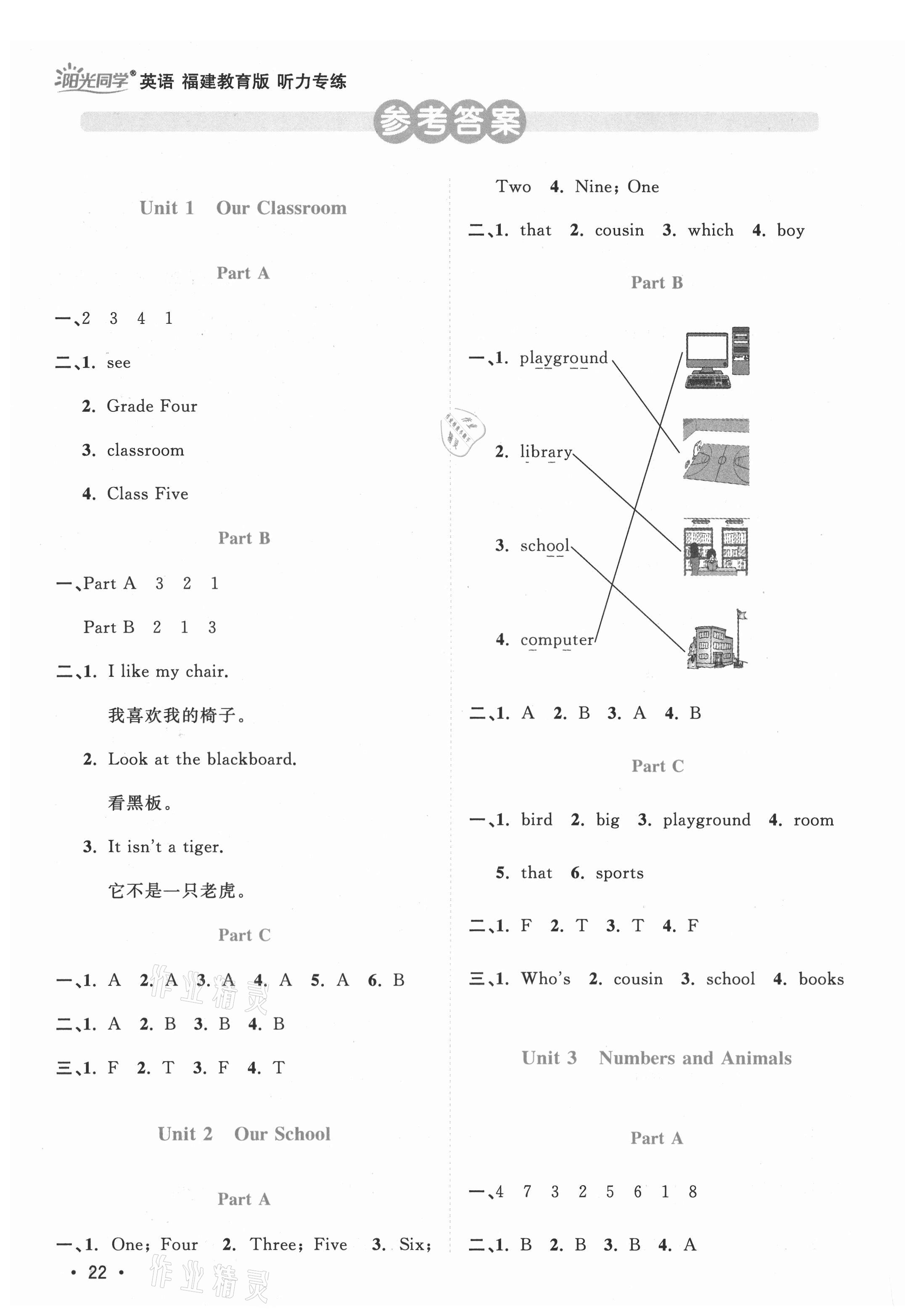 2021年陽光同學(xué)課時優(yōu)化作業(yè)四年級英語上冊福建教育版 第6頁