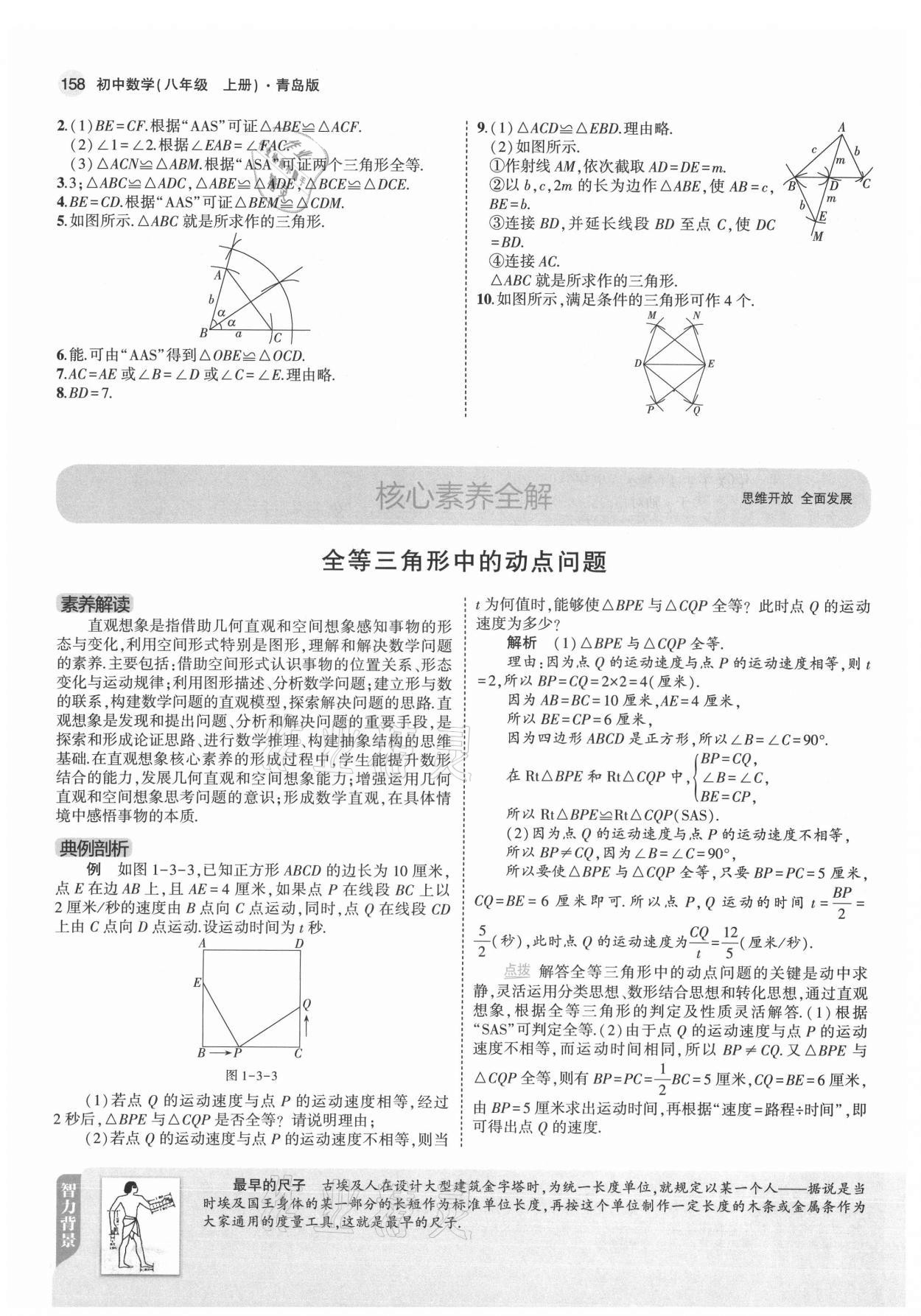 2021年教材课本八年级数学上册青岛版 参考答案第8页