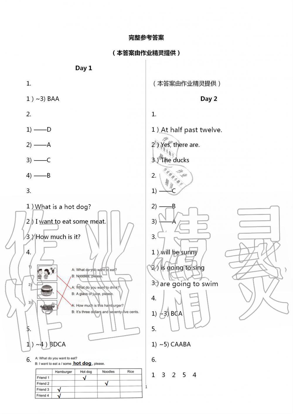 2021年暑假作業(yè)六年級英語外研版外語教學(xué)與研究出版社 參考答案第1頁