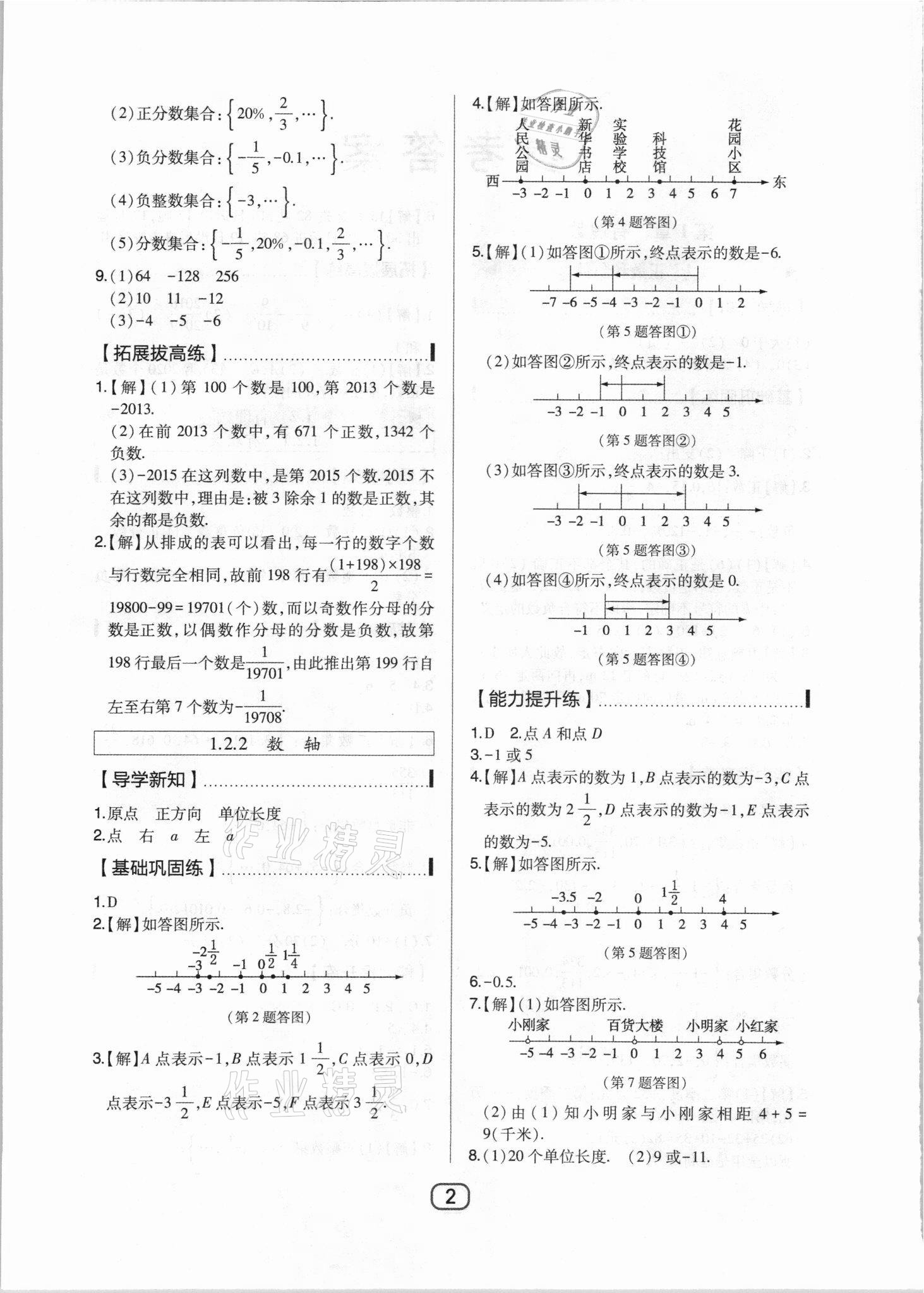 2021年北大綠卡七年級數(shù)學上冊人教版 參考答案第2頁