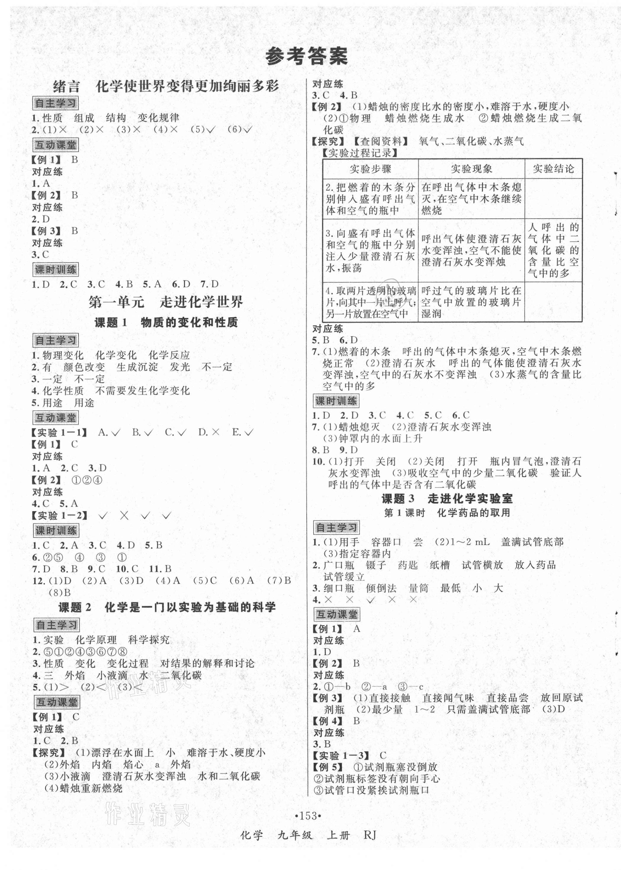 2021年優(yōu)學(xué)名師名題九年級化學(xué)上冊人教版 第1頁