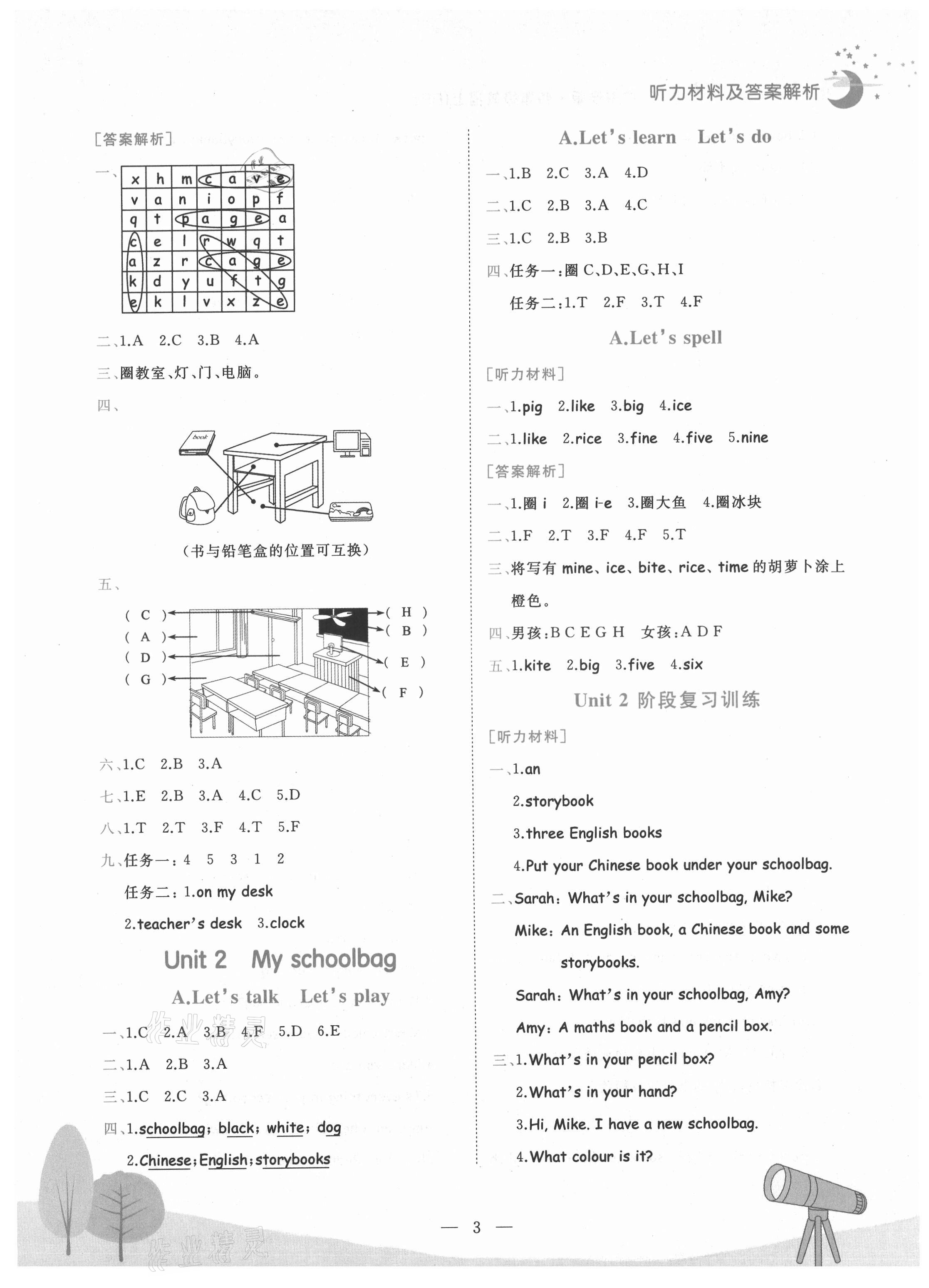 2021年黃岡小狀元作業(yè)本四年級(jí)英語上冊(cè)人教版廣東專版 第3頁