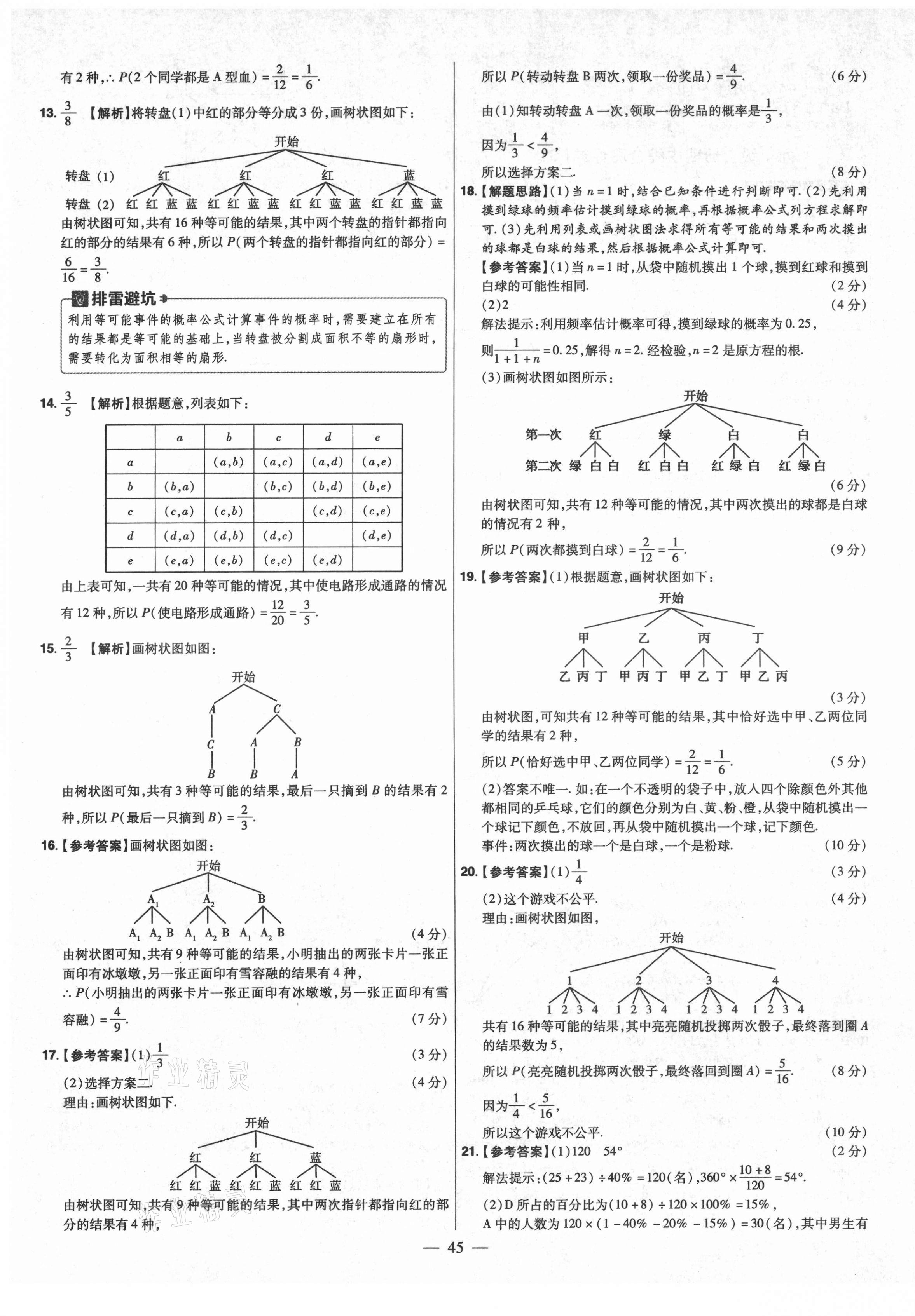 2021年金考卷活頁題選九年級數(shù)學(xué)上冊北師大版 參考答案第9頁