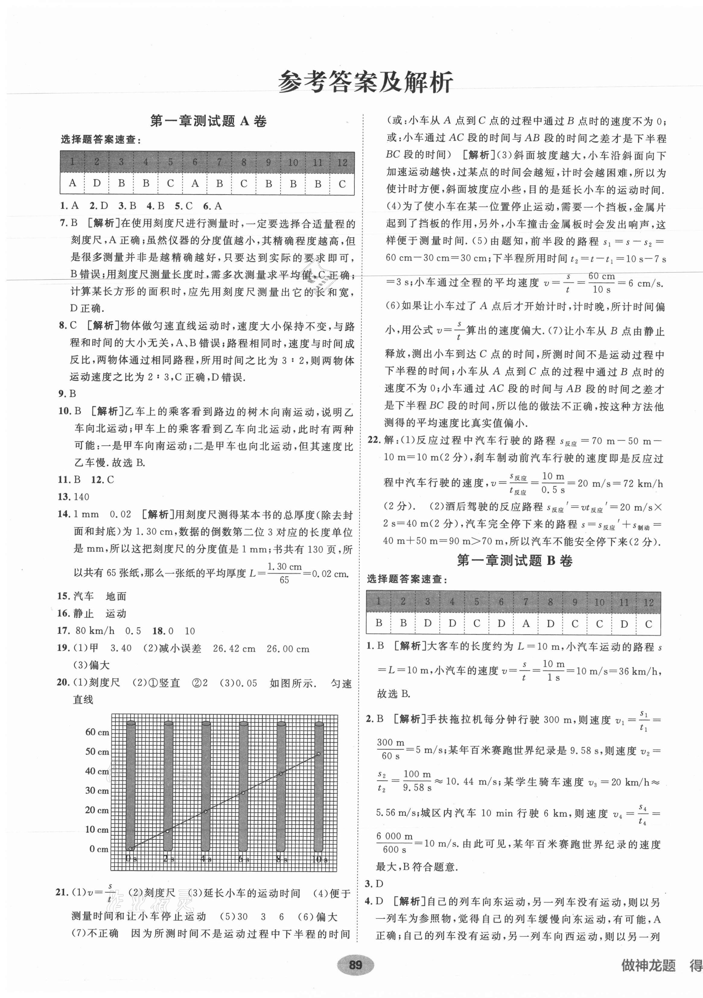 2021年海淀单元测试AB卷八年级物理上册人教版 第1页