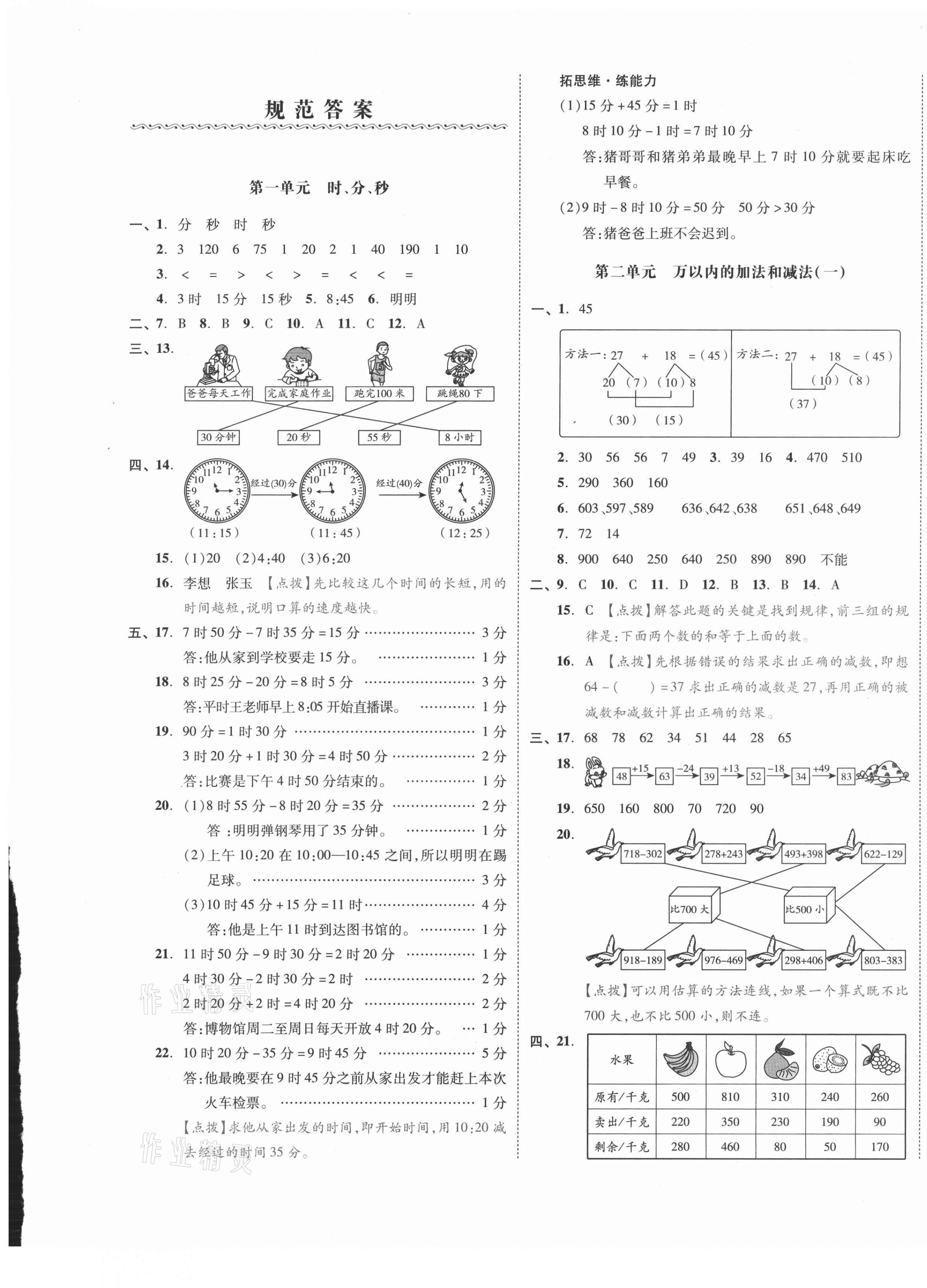 2021年全品小復(fù)習(xí)三年級(jí)數(shù)學(xué)上冊(cè)人教版 第1頁(yè)