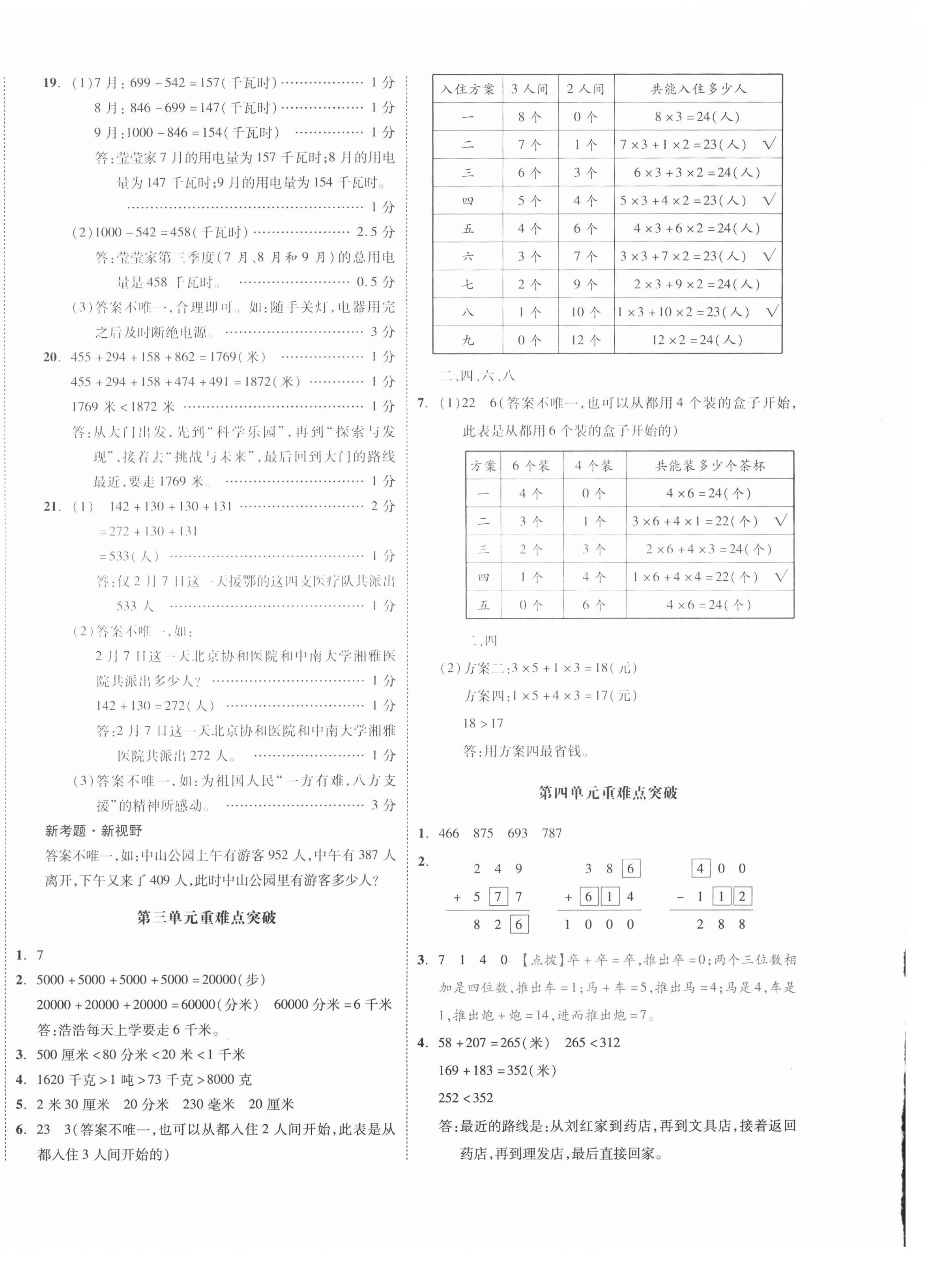 2021年全品小復(fù)習(xí)三年級(jí)數(shù)學(xué)上冊(cè)人教版 第4頁(yè)