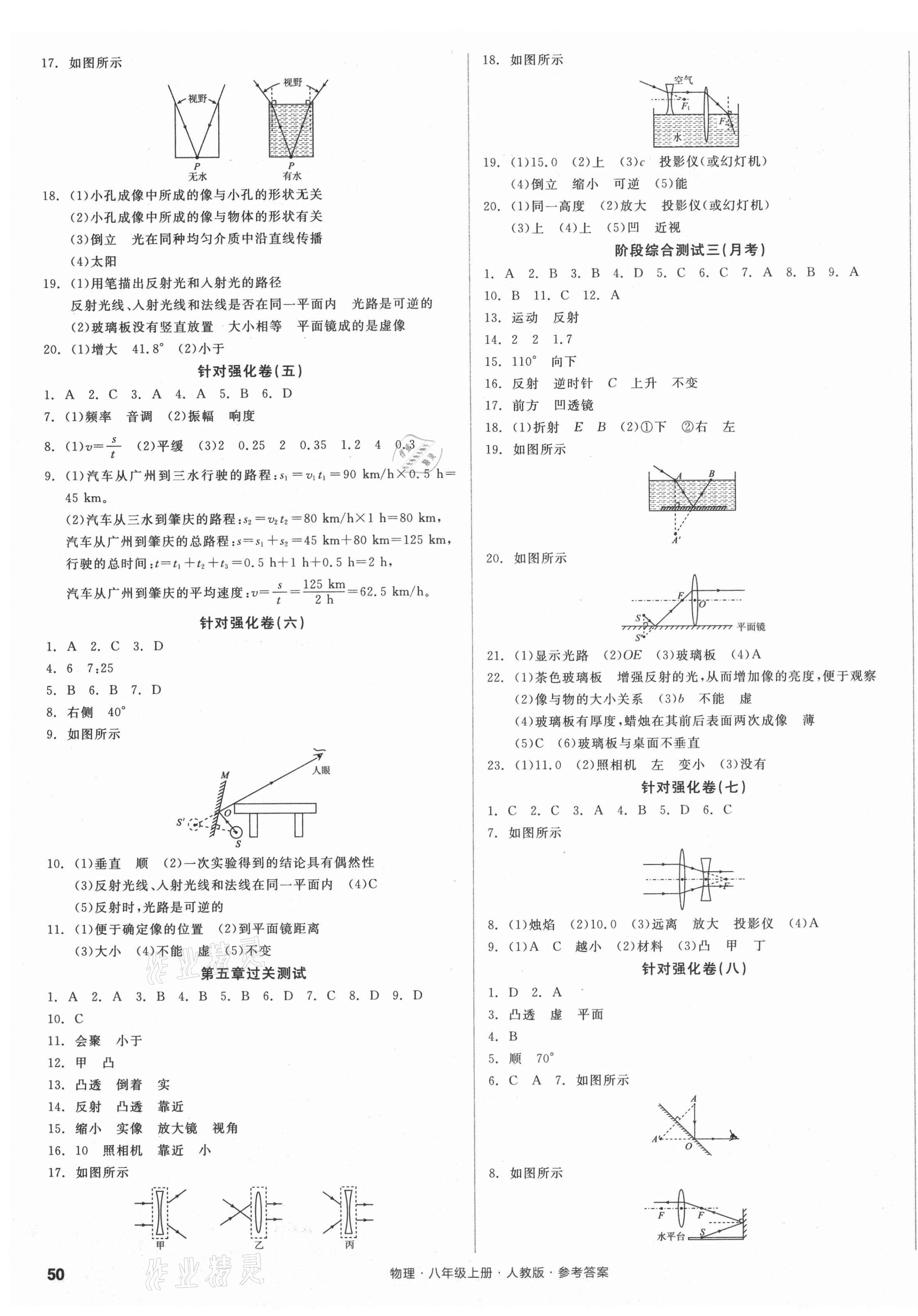 2021年全品小復(fù)習(xí)八年級(jí)物理上冊(cè)人教版 參考答案第3頁(yè)