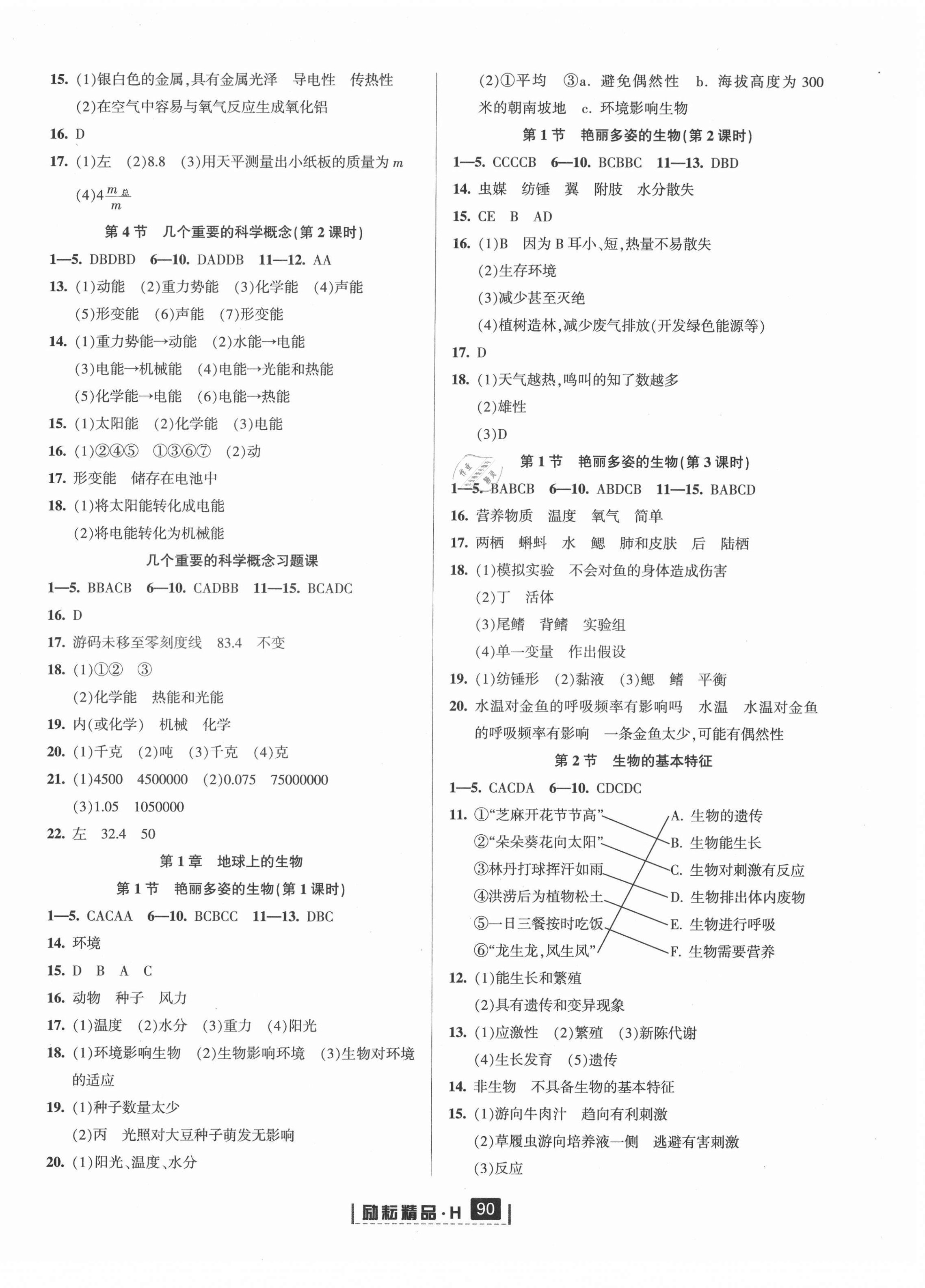 2021年勵(lì)耘書業(yè)勵(lì)耘新同步七年級(jí)科學(xué)上冊(cè)華師大版 第2頁