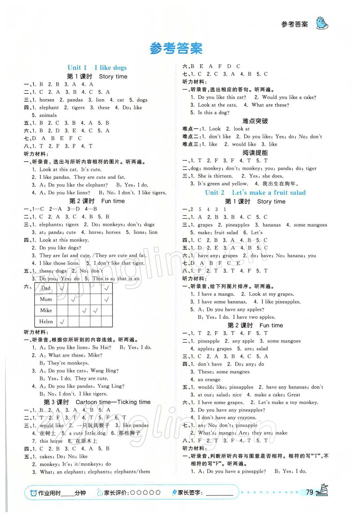 2021年奪冠小狀元課時(shí)作業(yè)本四年級(jí)英語上冊(cè)譯林版 第1頁