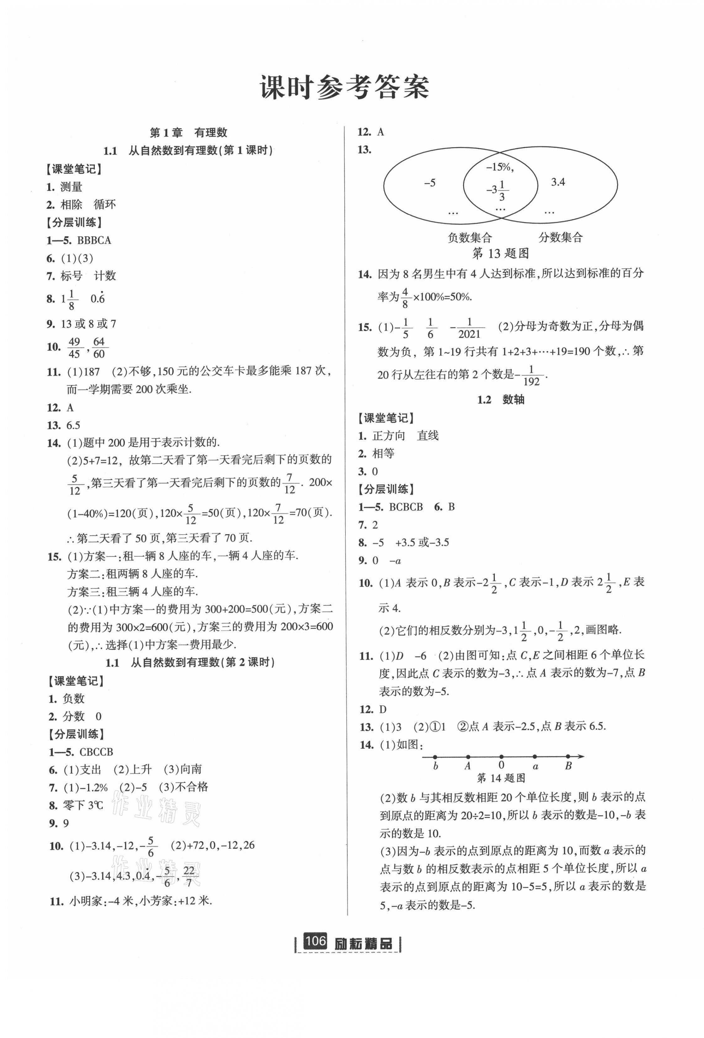 2021年励耘书业励耘新同步七年级数学上册浙教版 第1页