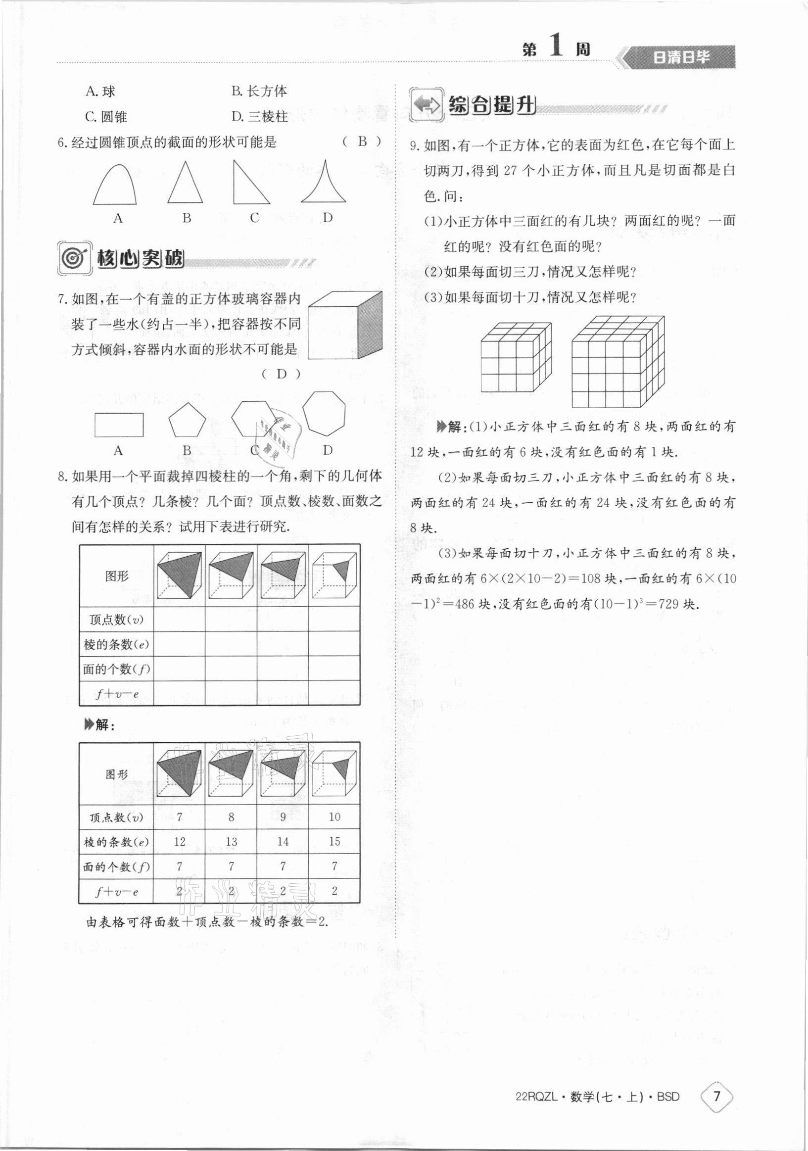 2021年日清周練七年級(jí)數(shù)學(xué)上冊(cè)北師大版 參考答案第7頁(yè)