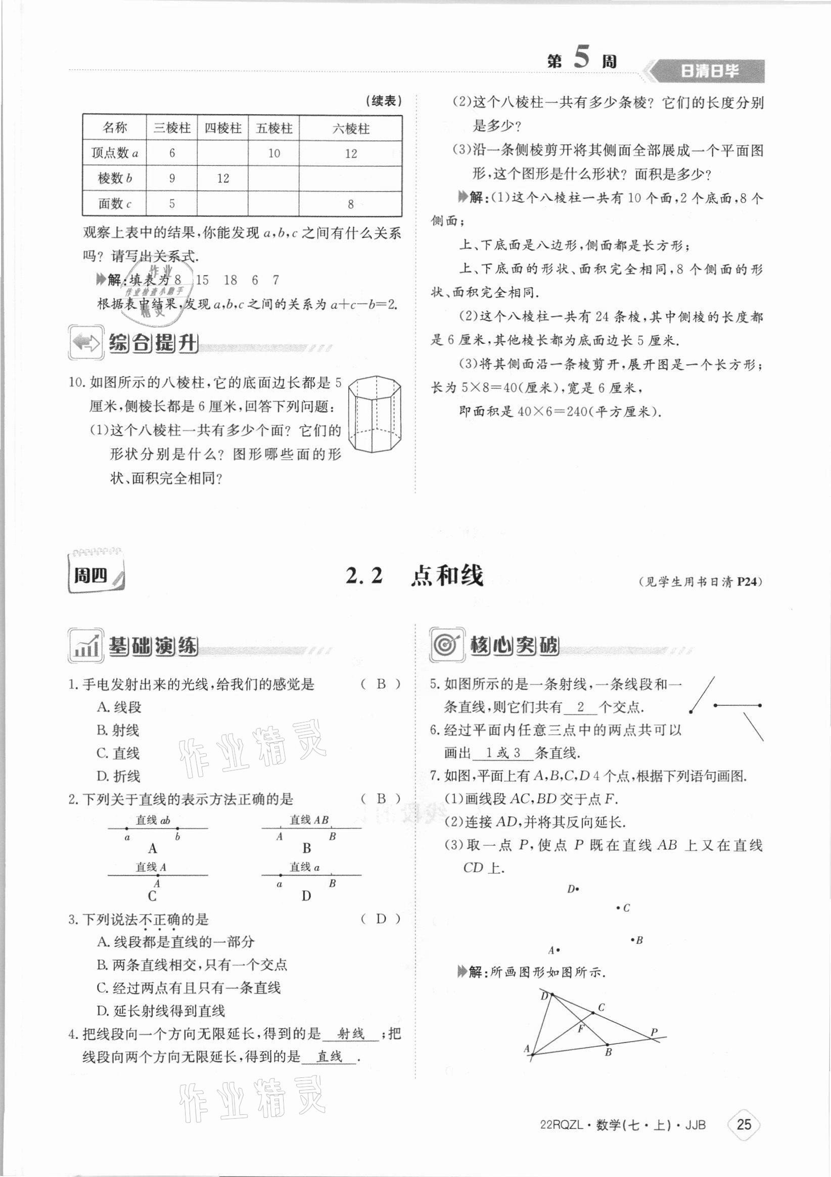 2021年日清周練七年級(jí)數(shù)學(xué)上冊(cè)冀教版 參考答案第25頁