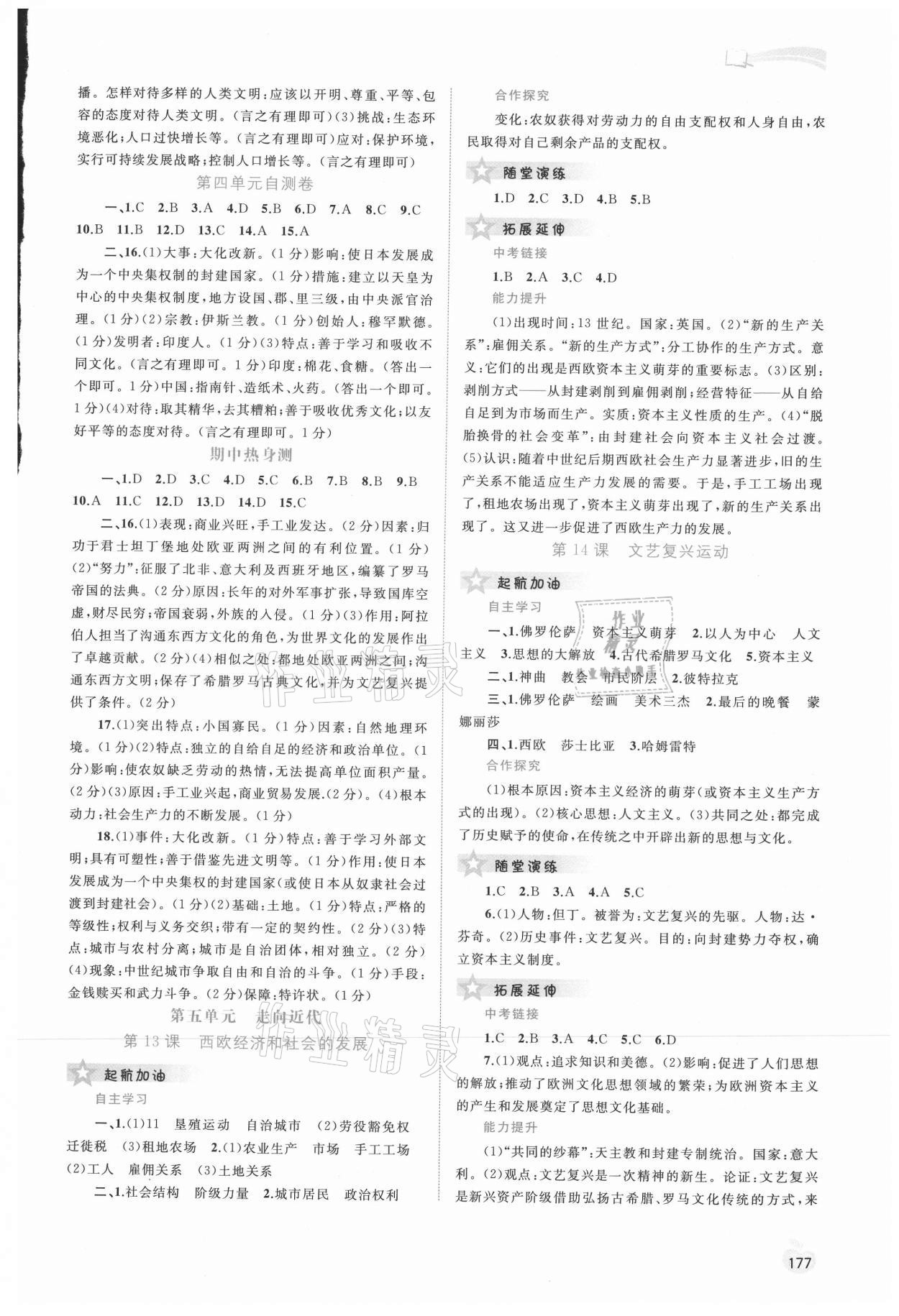 2021年新课程学习与测评同步学习九年级历史全一册人教版 第5页