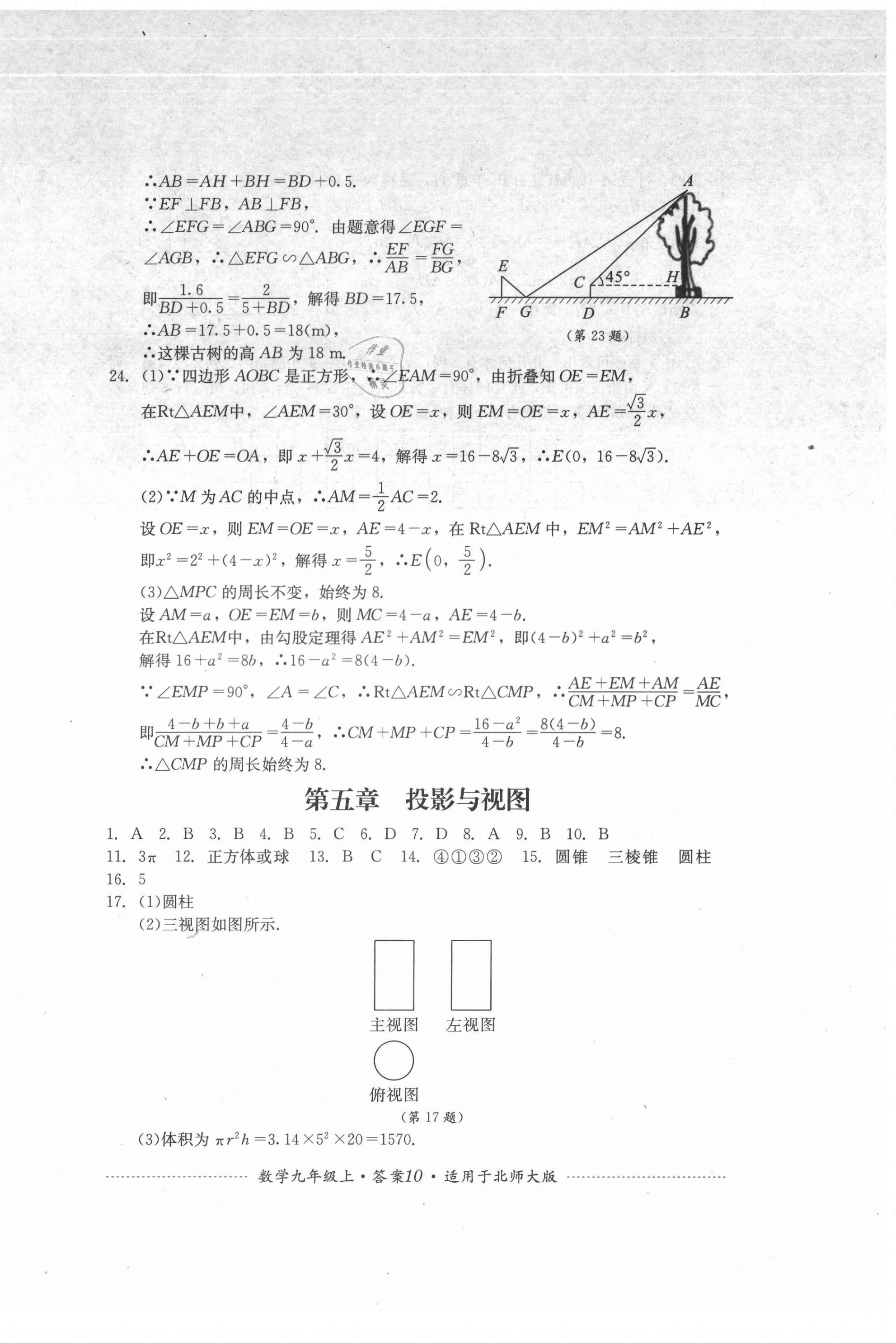 2021年单元测试四川教育出版社九年级数学上册北师大版 第10页