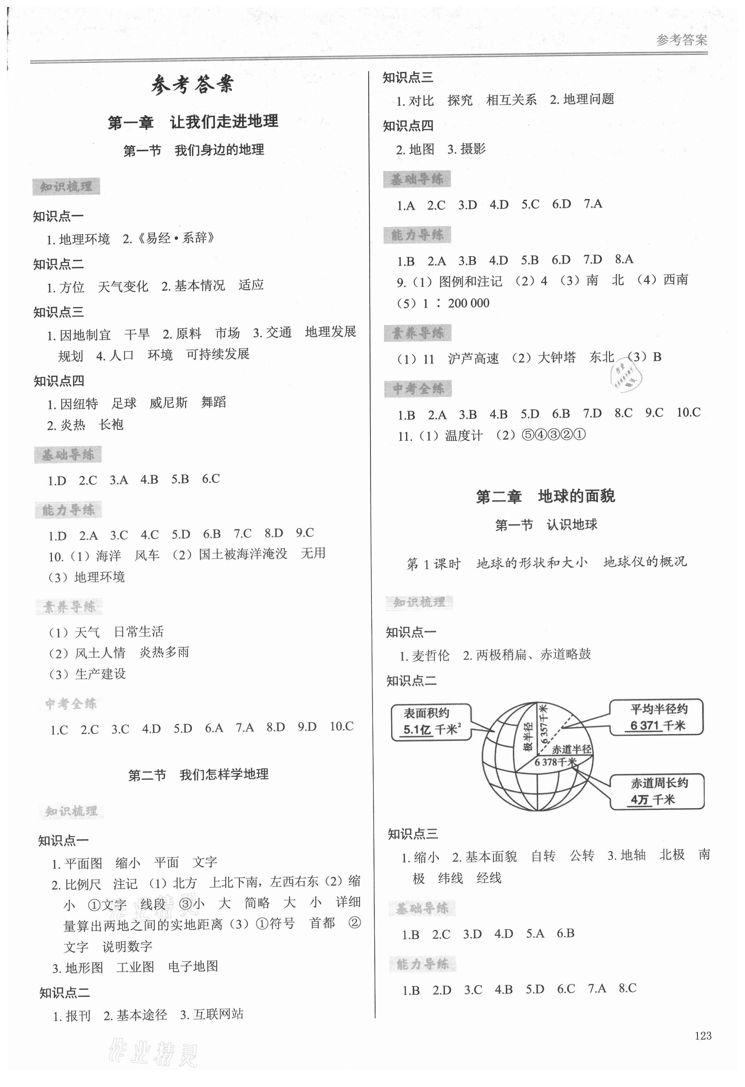 2021年學(xué)習(xí)檢測(cè)七年級(jí)地理上冊(cè)湘教版 第1頁