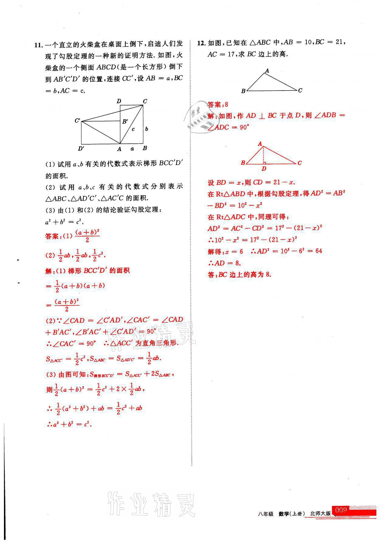 2021年學(xué)習(xí)之友八年級(jí)數(shù)學(xué)上冊(cè)北師大版 參考答案第1頁(yè)