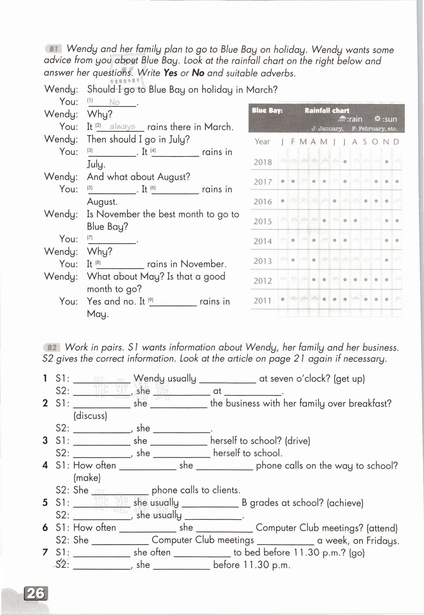 2021年教材课本八年级英语上册沪教版54制 参考答案第49页