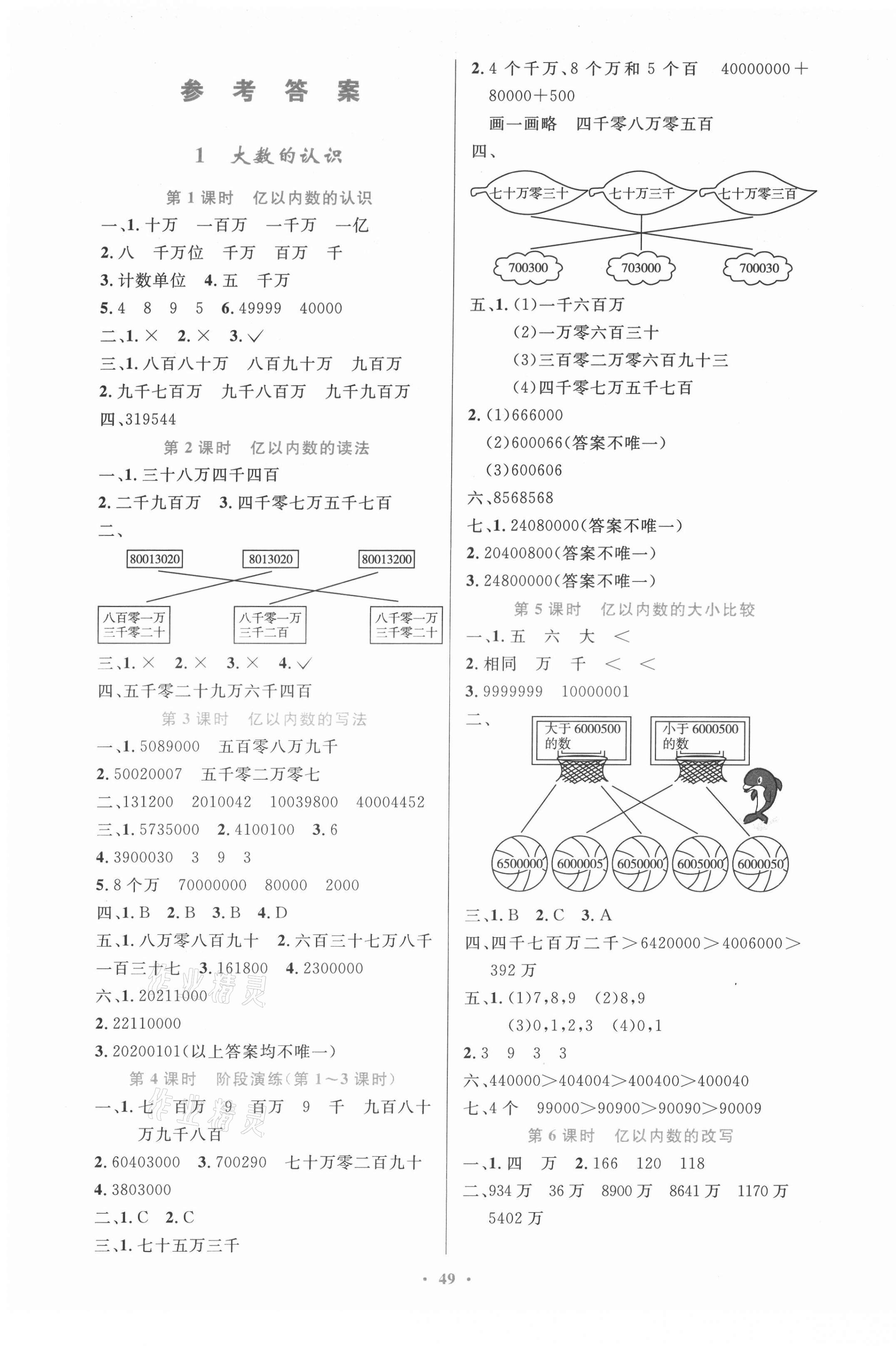 2021年同步测控优化设计四年级数学上册人教版内蒙古专版 第1页