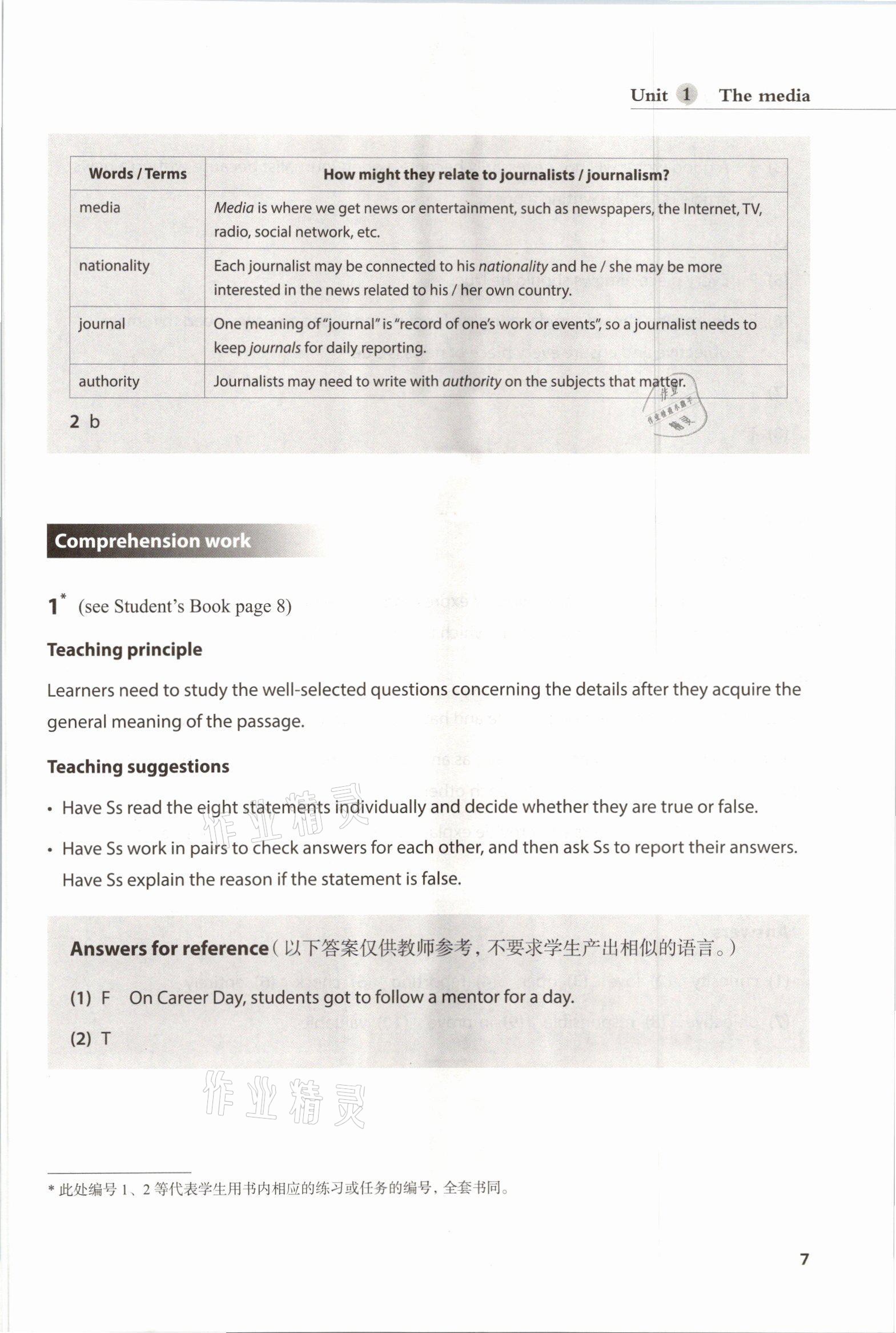 2021年教材课本高中英语必修第三册沪教版 参考答案第7页